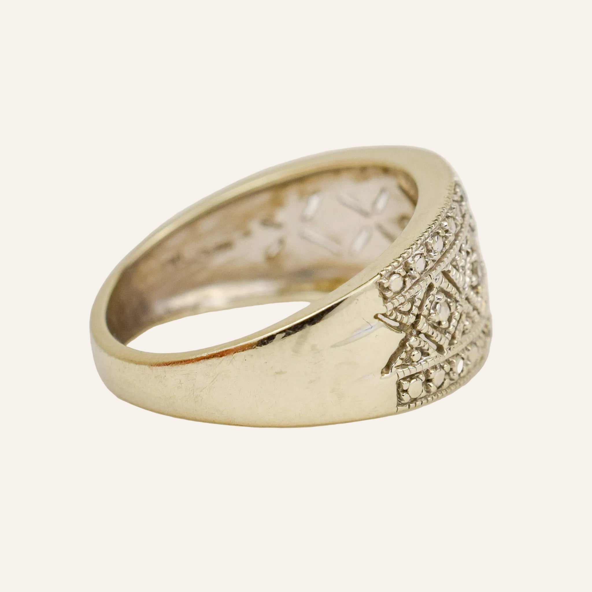 Art Deco Geometric Diamond Band