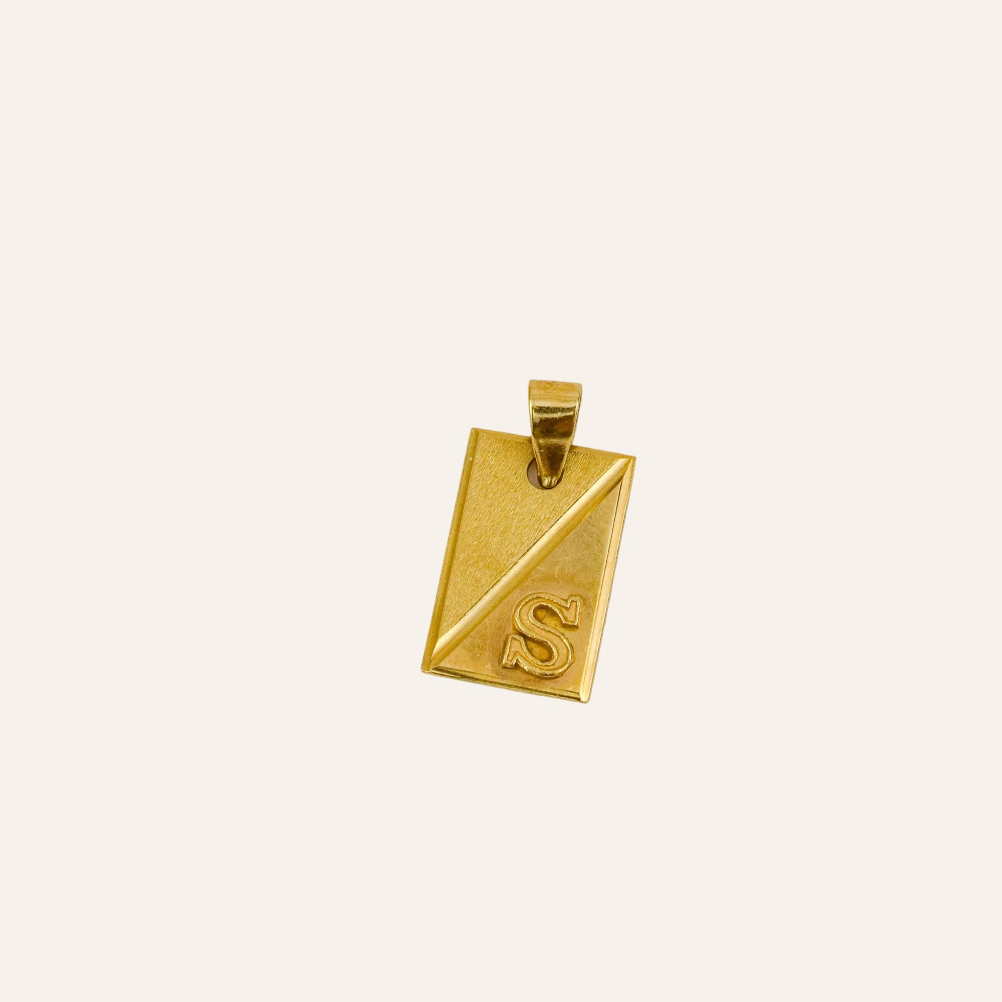 'S' Dog Tag Pendant