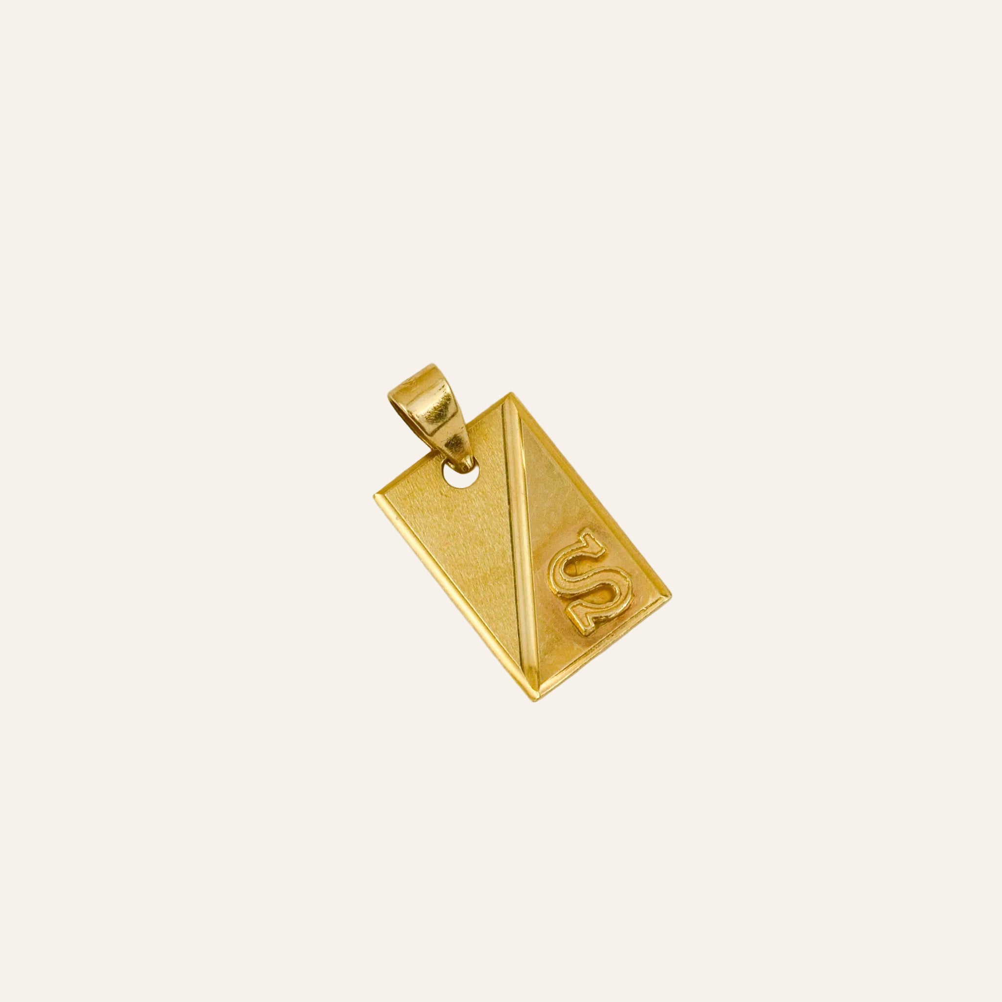 'S' Dog Tag Pendant