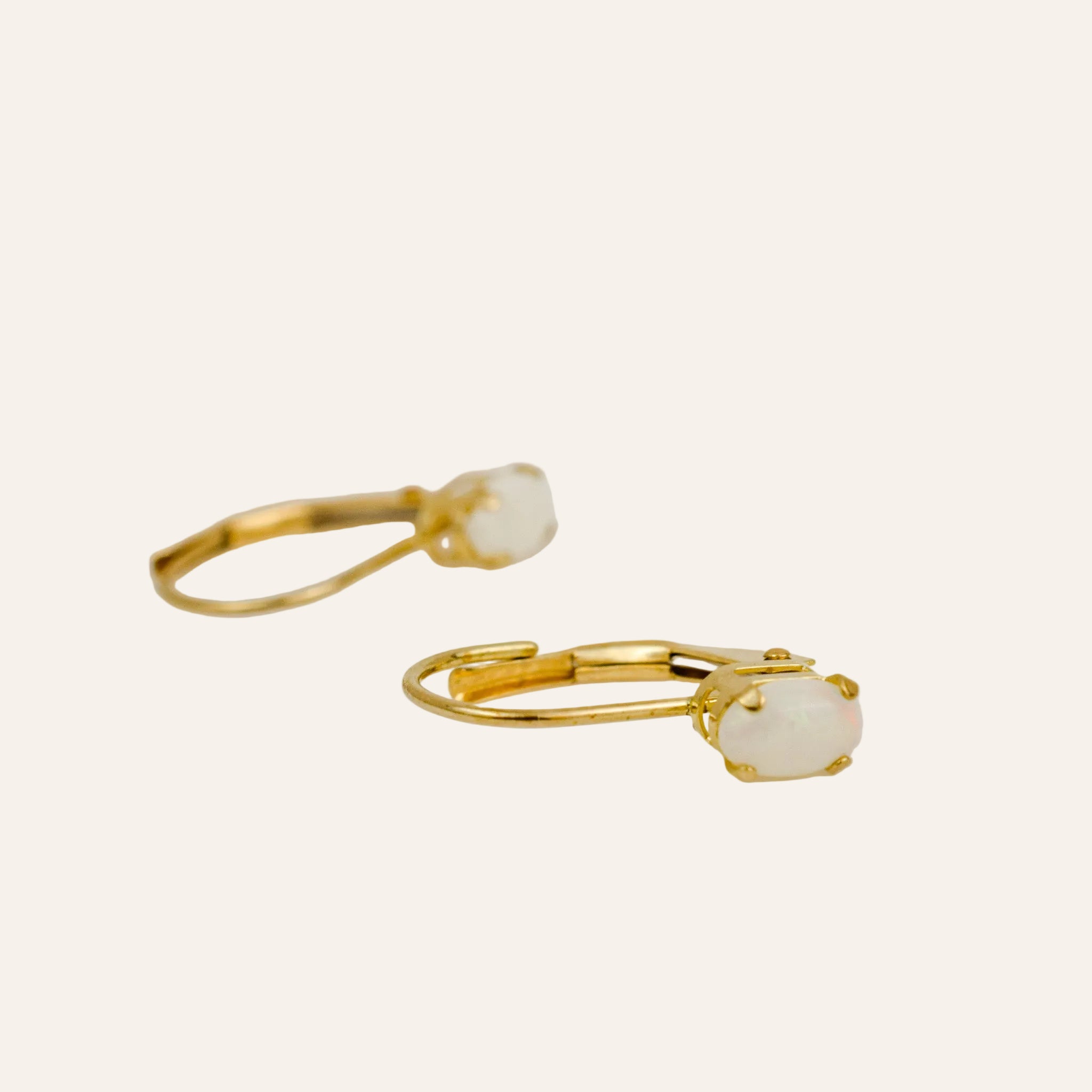 Dainty Opal Drop Hoops