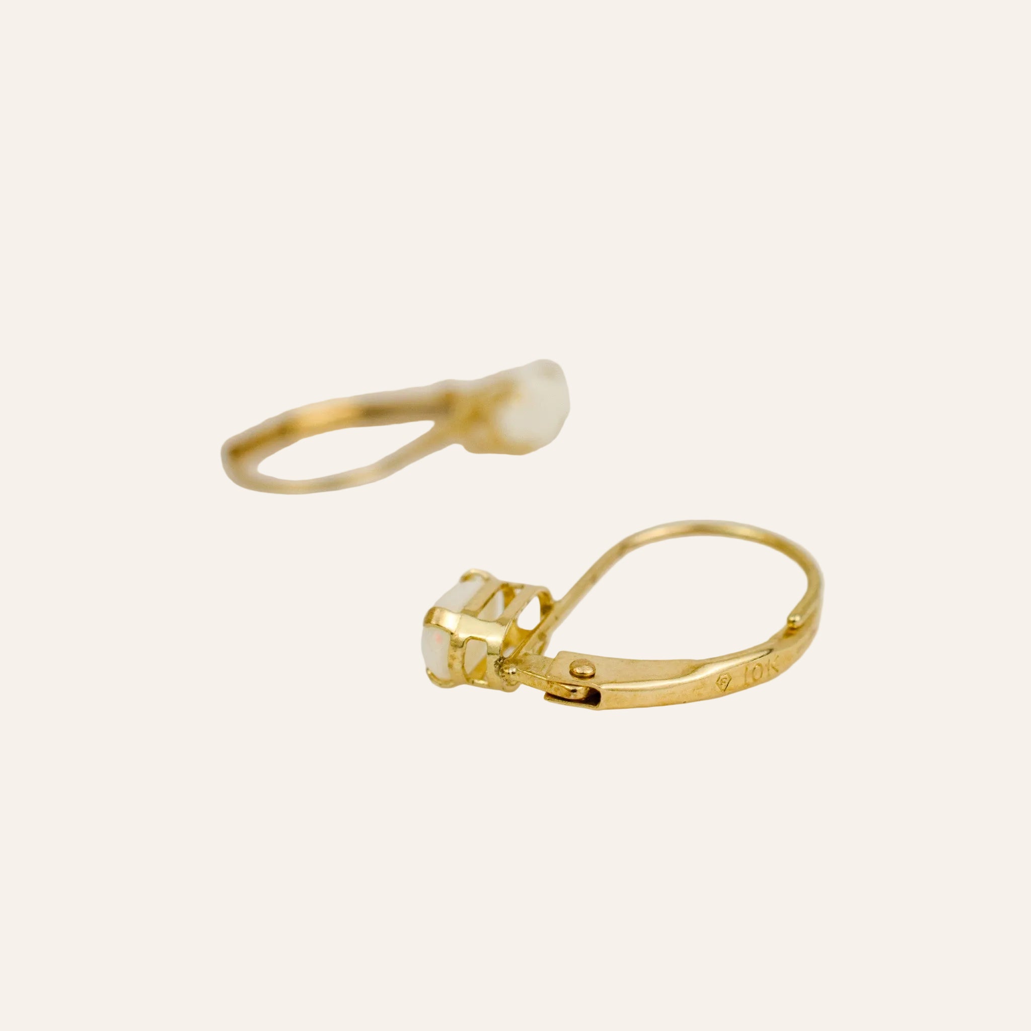 Dainty Opal Drop Hoops