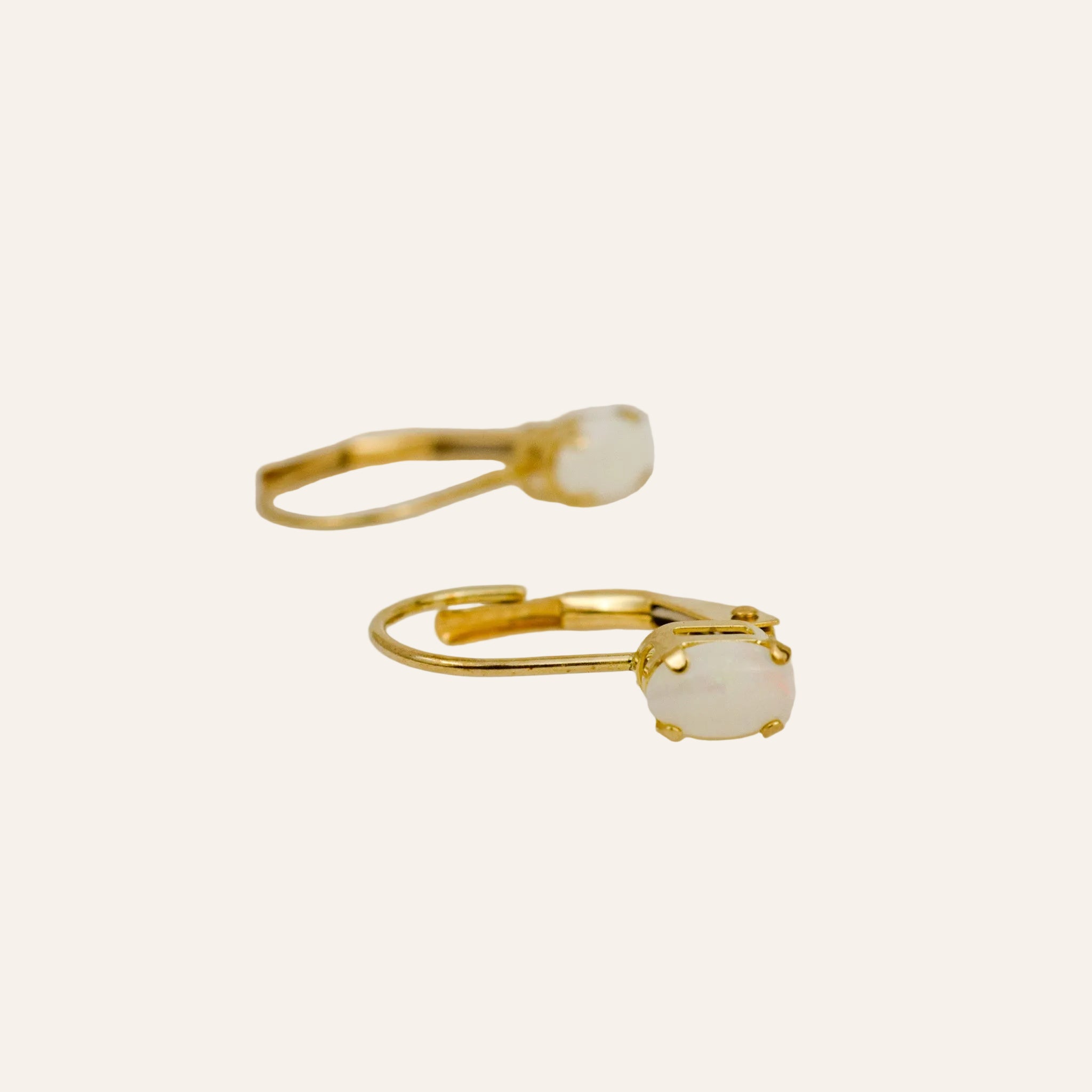 Dainty Opal Drop Hoops