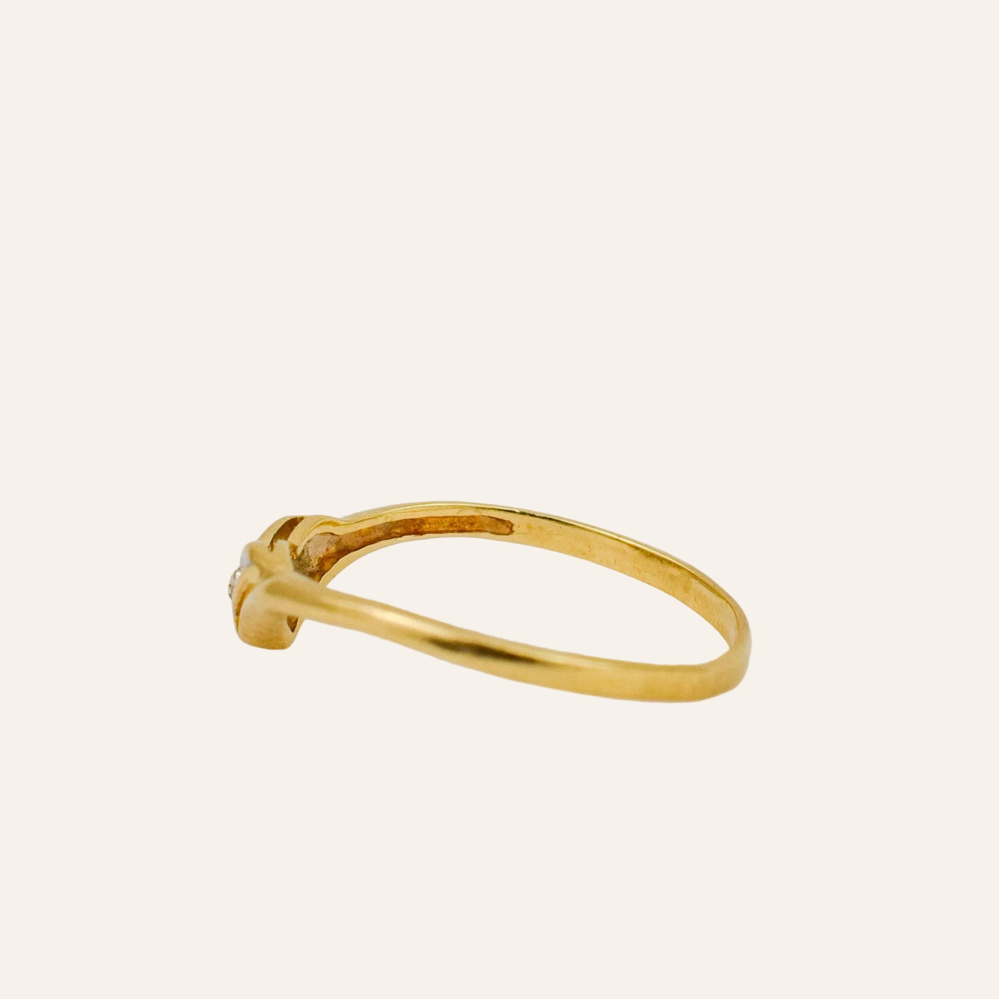Dainty Heart Ring with Diamond Accent