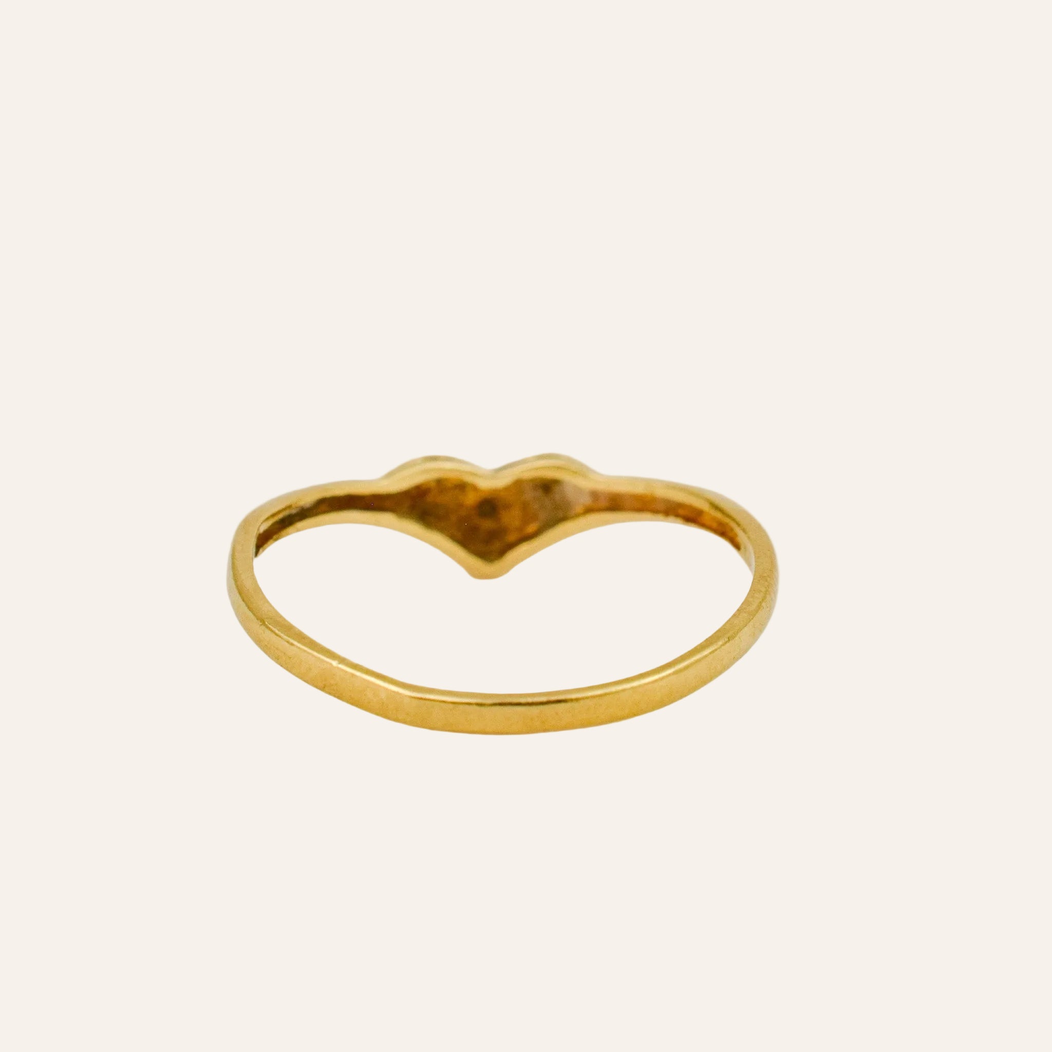 Dainty Heart Ring with Diamond Accent