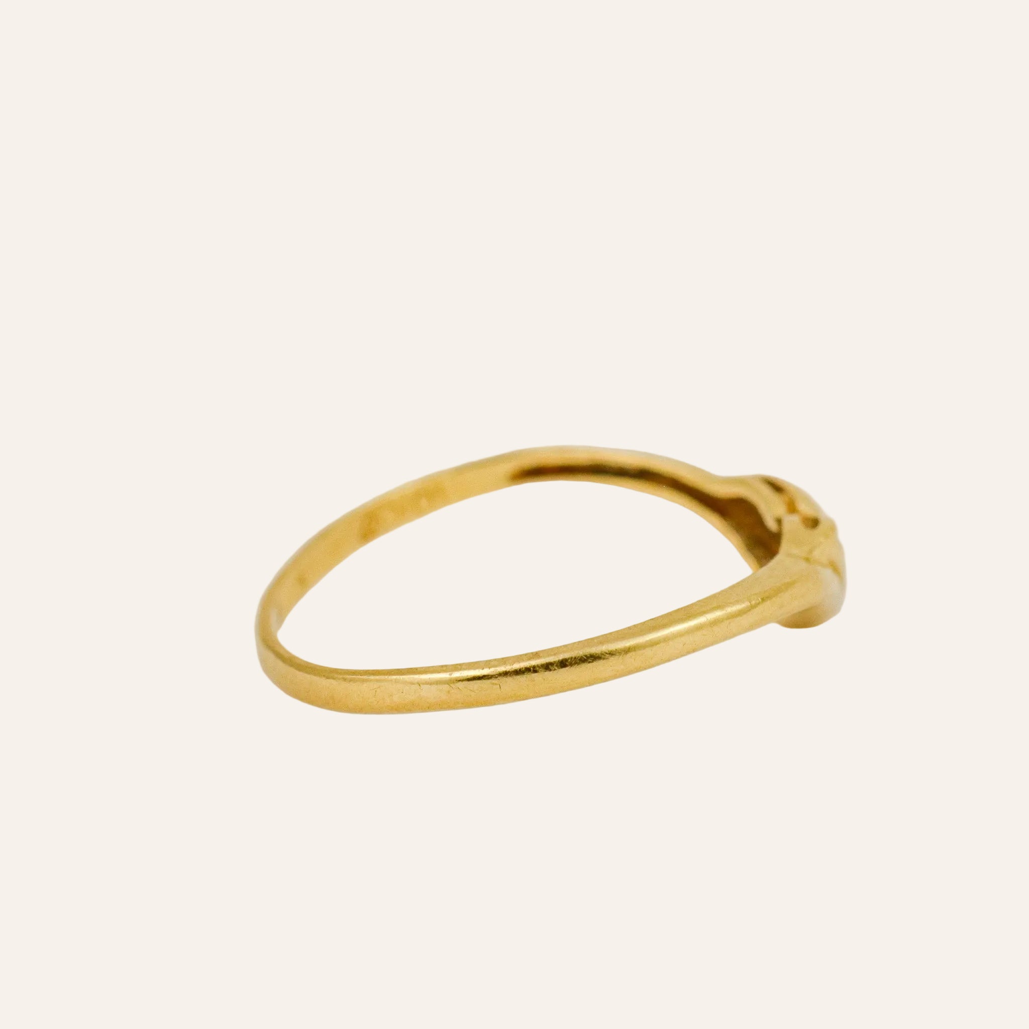 Dainty Heart Ring with Diamond Accent