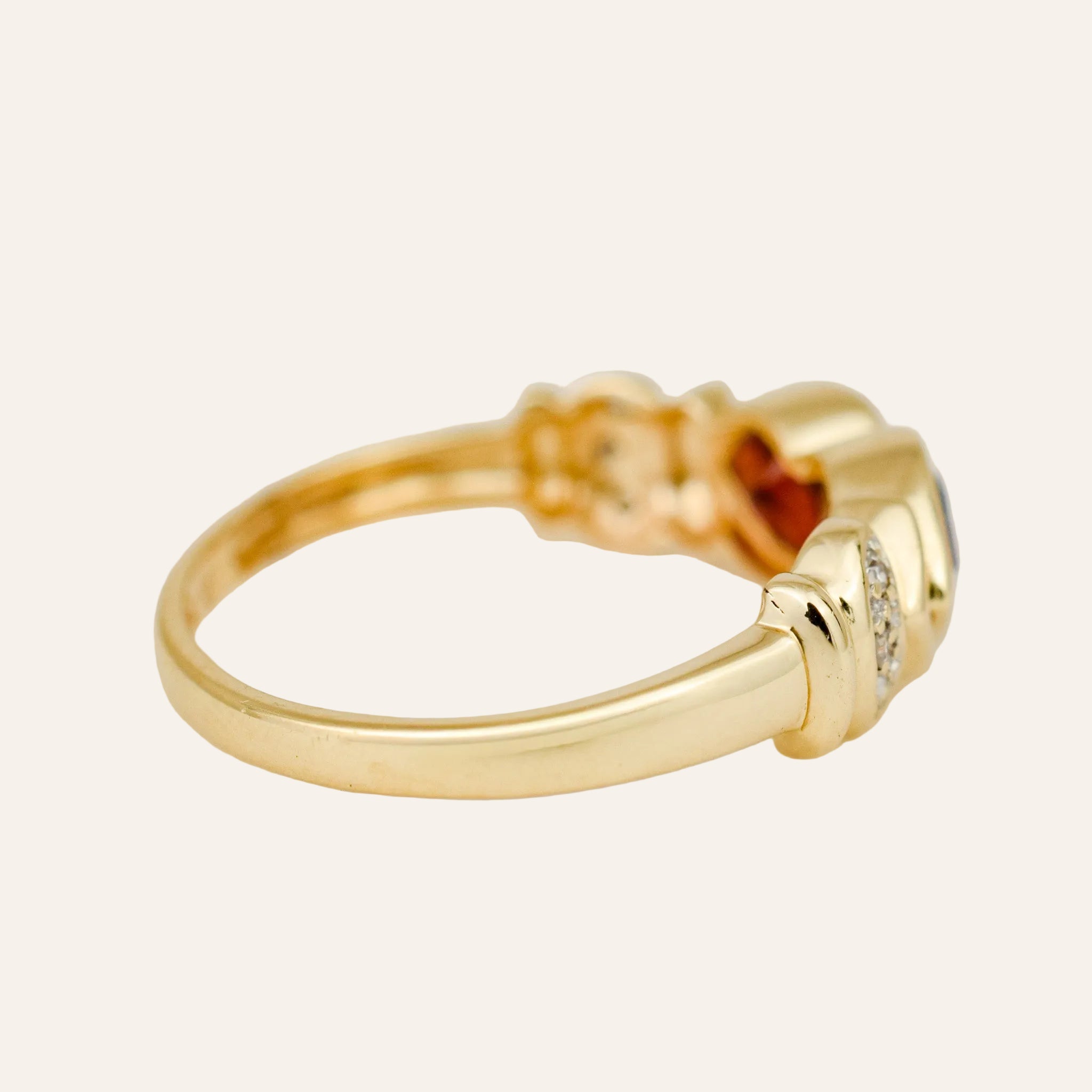 Twin Heart Garnet Ring