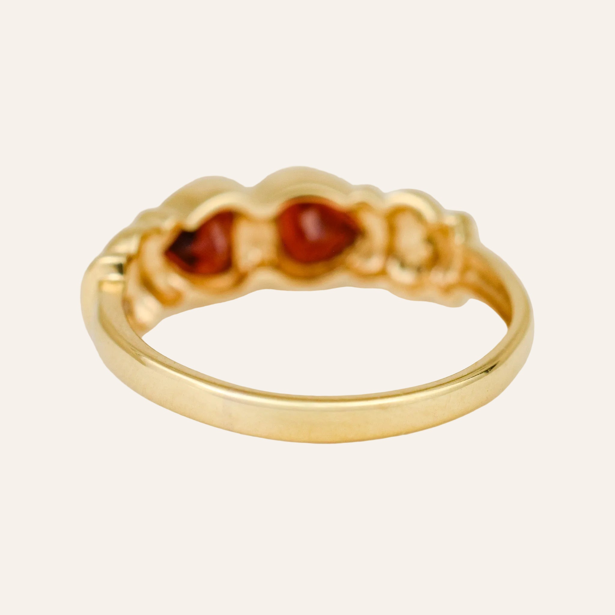 Twin Heart Garnet Ring