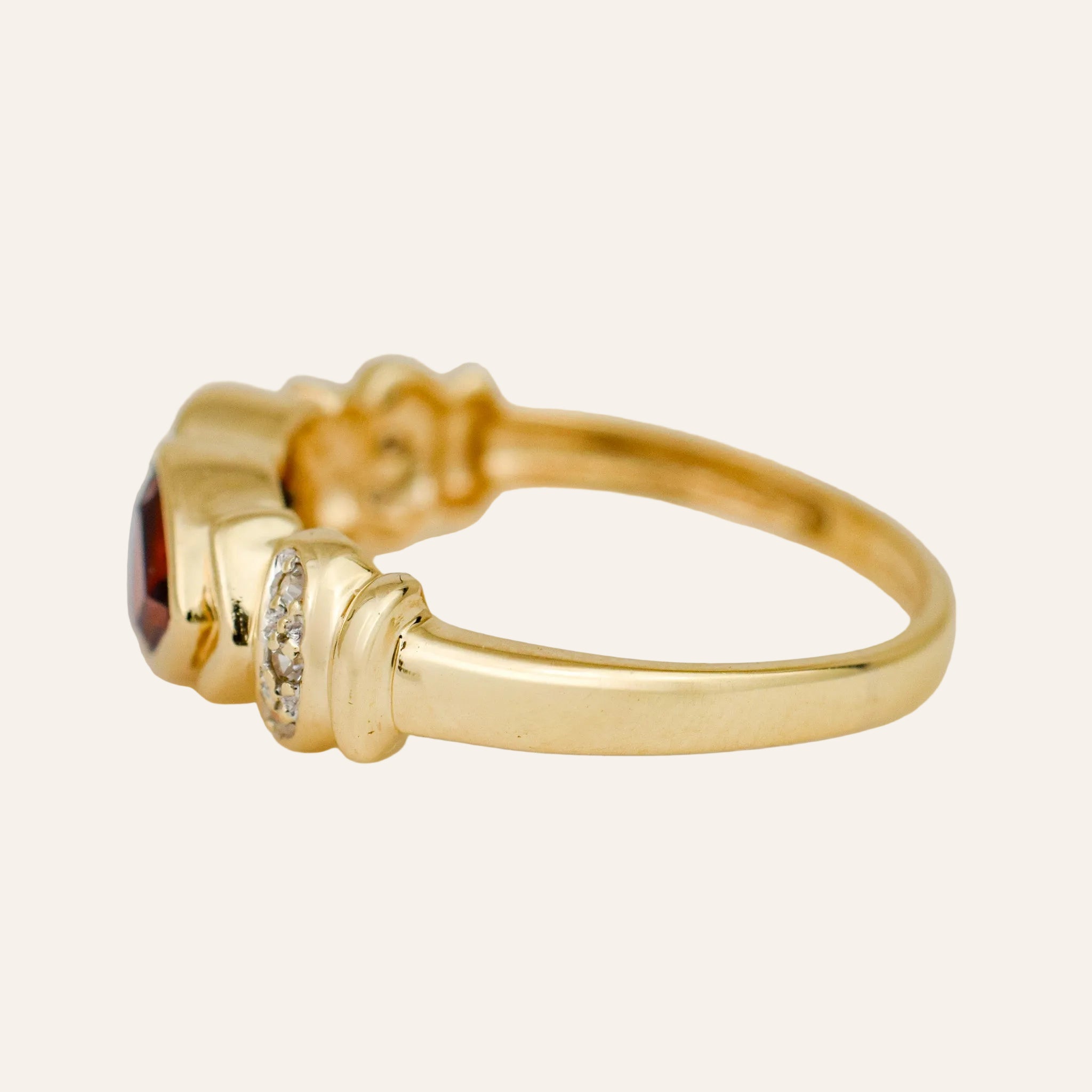 Twin Heart Garnet Ring