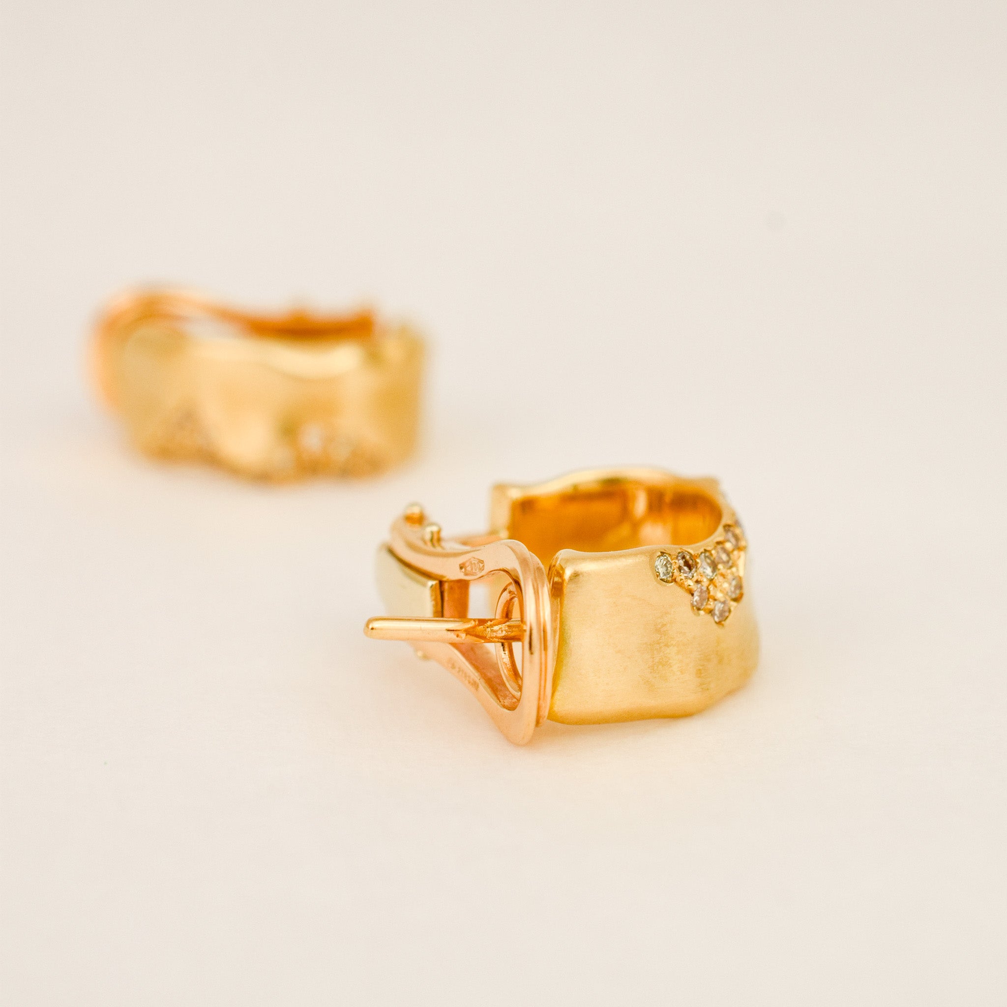 Organic Pavé Diamond Hoops
