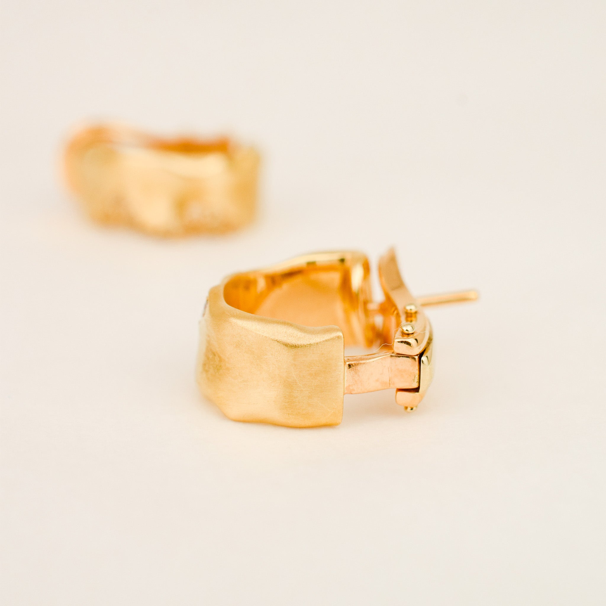 Organic Pavé Diamond Hoops