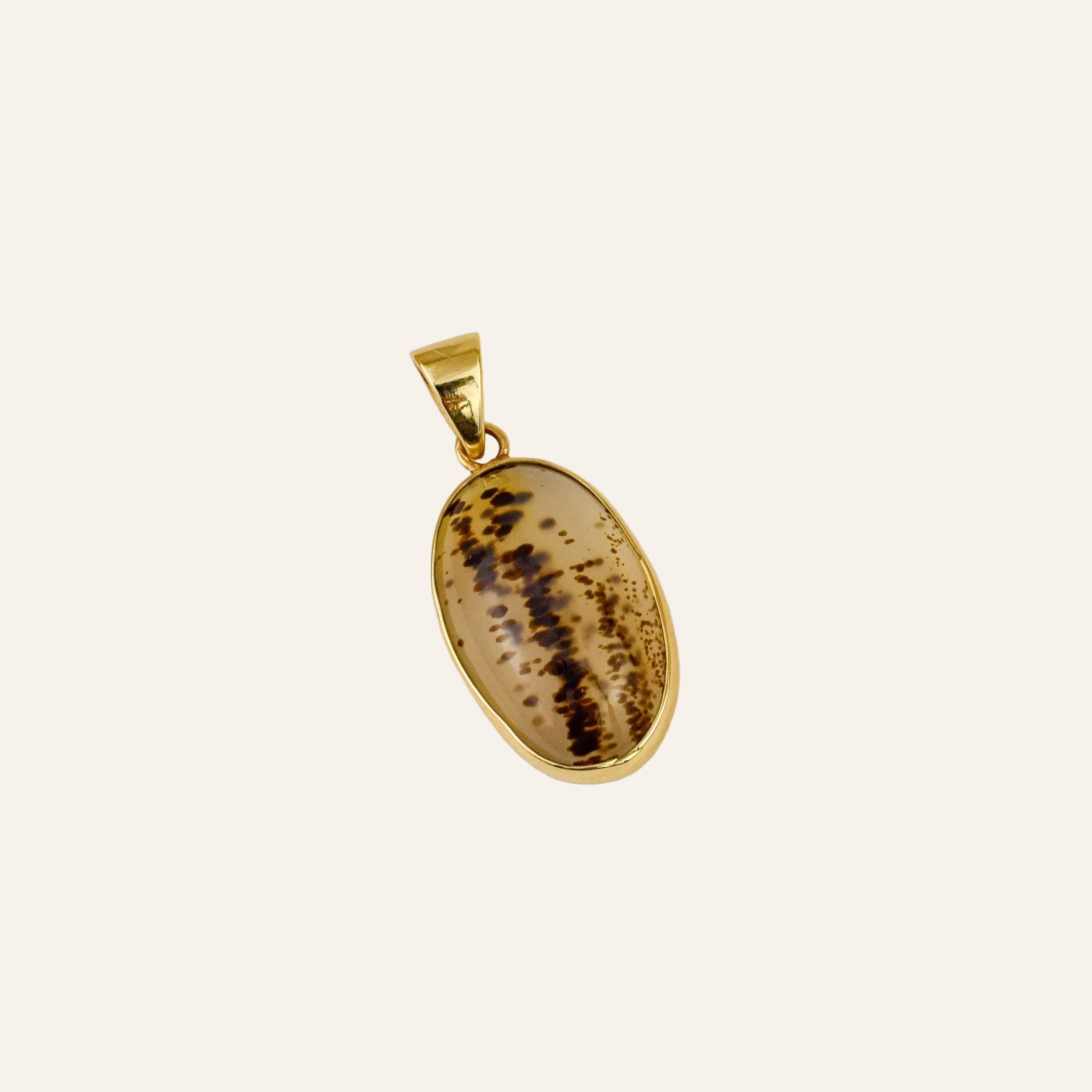 Bezel Set Dendritic Agate Pendant
