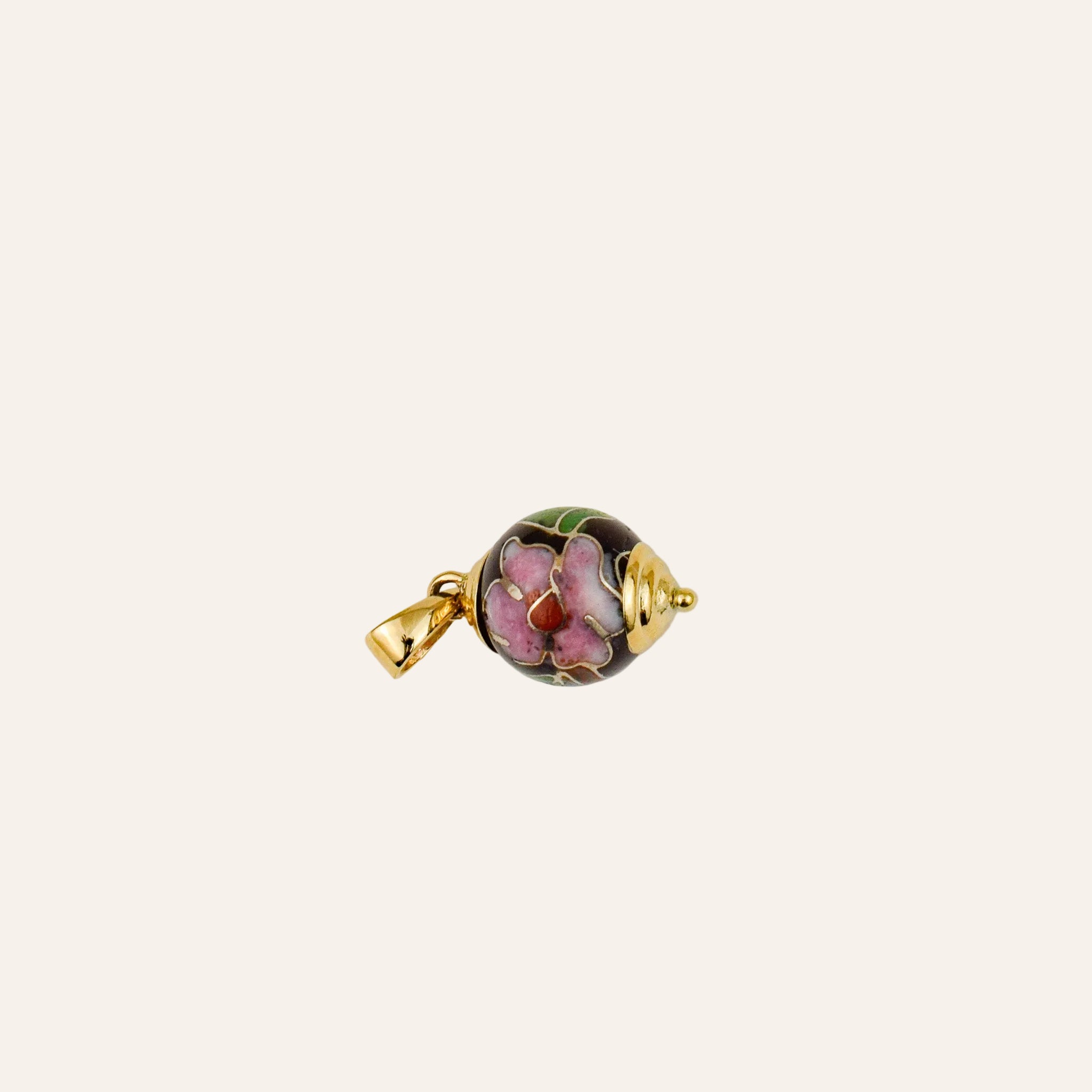 Floral Enamel Bead Pendant