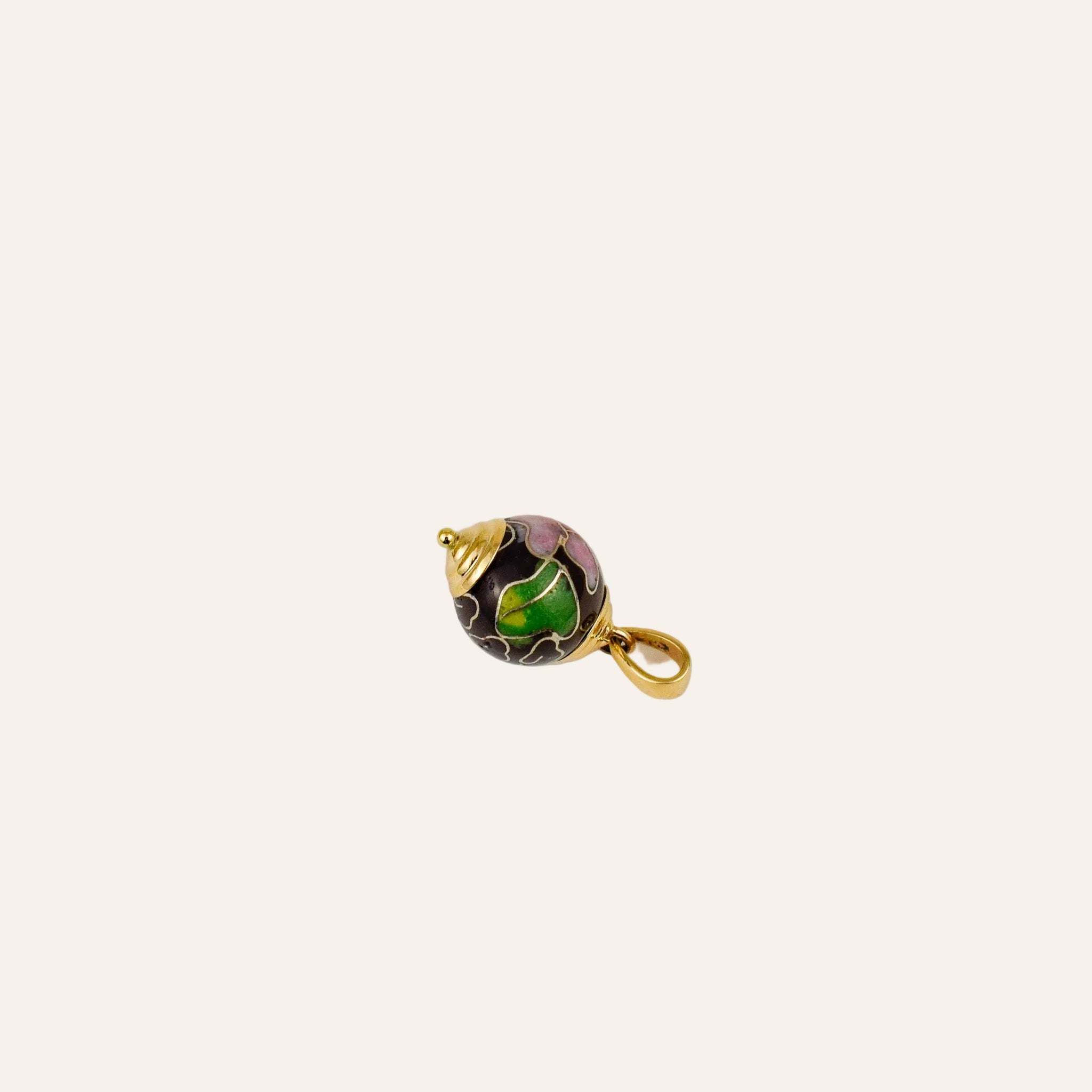 Floral Enamel Bead Pendant