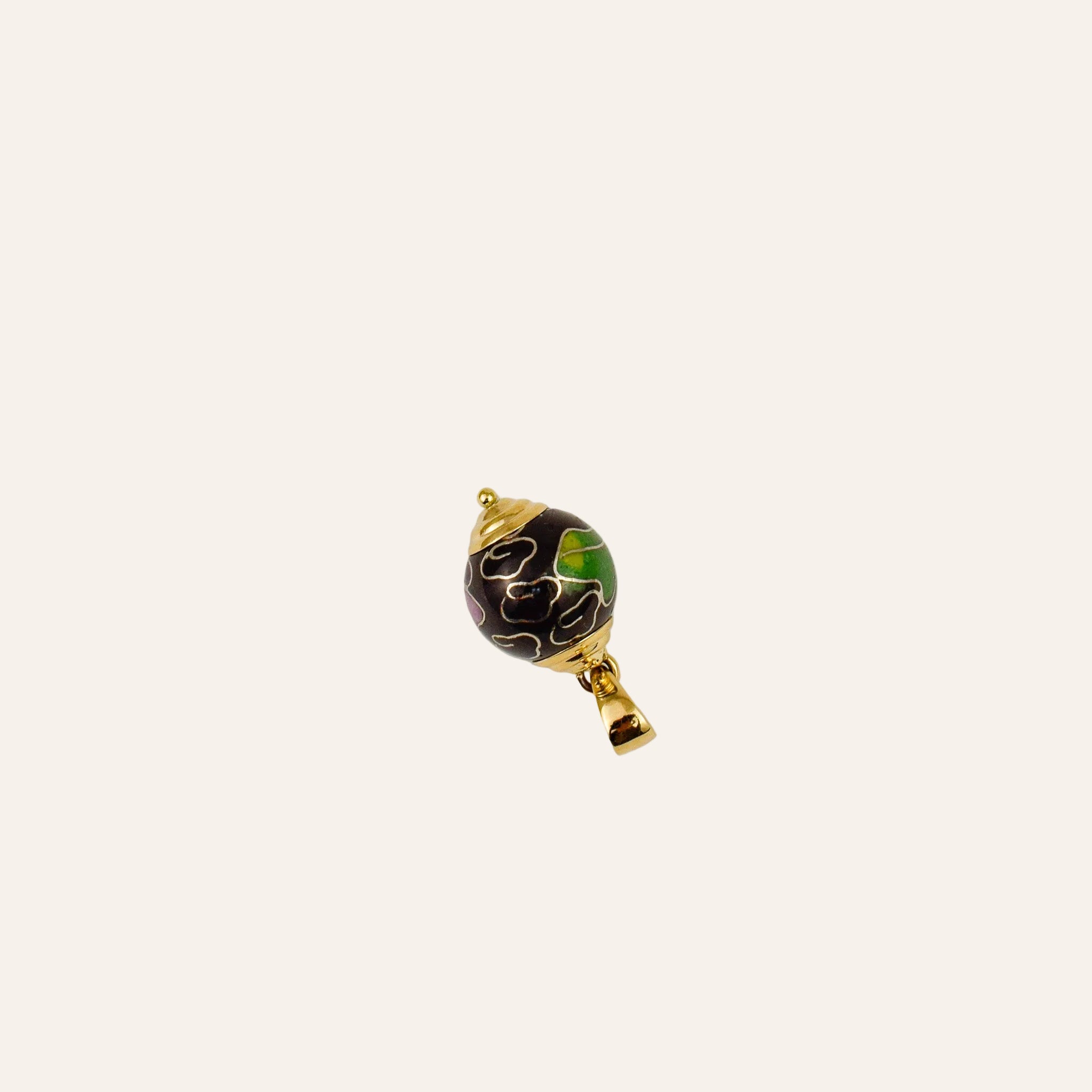 Floral Enamel Bead Pendant