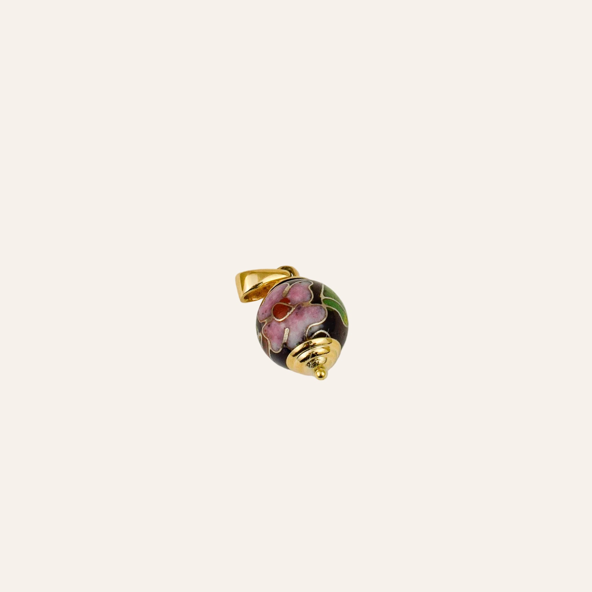 Floral Enamel Bead Pendant