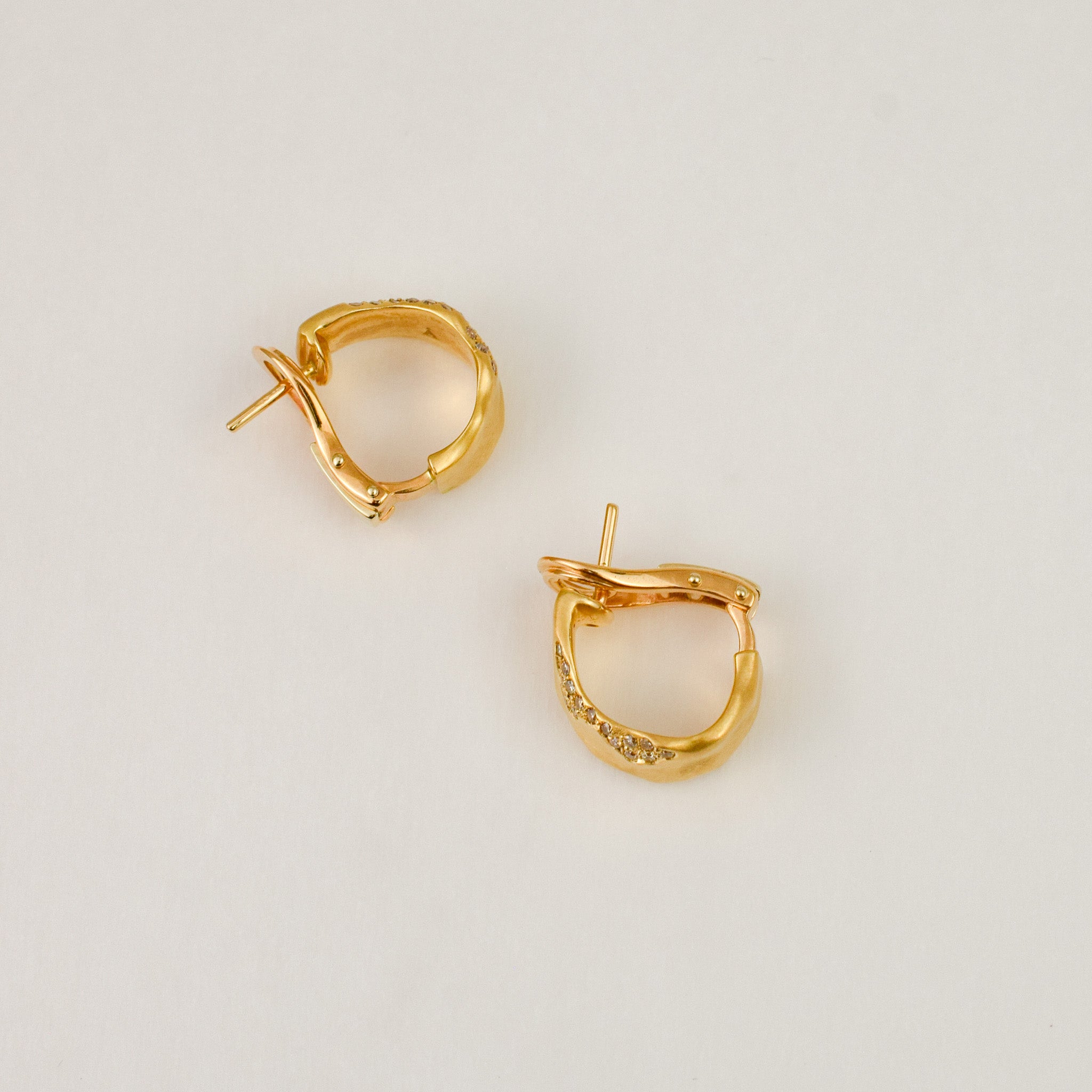 Organic Pavé Diamond Hoops