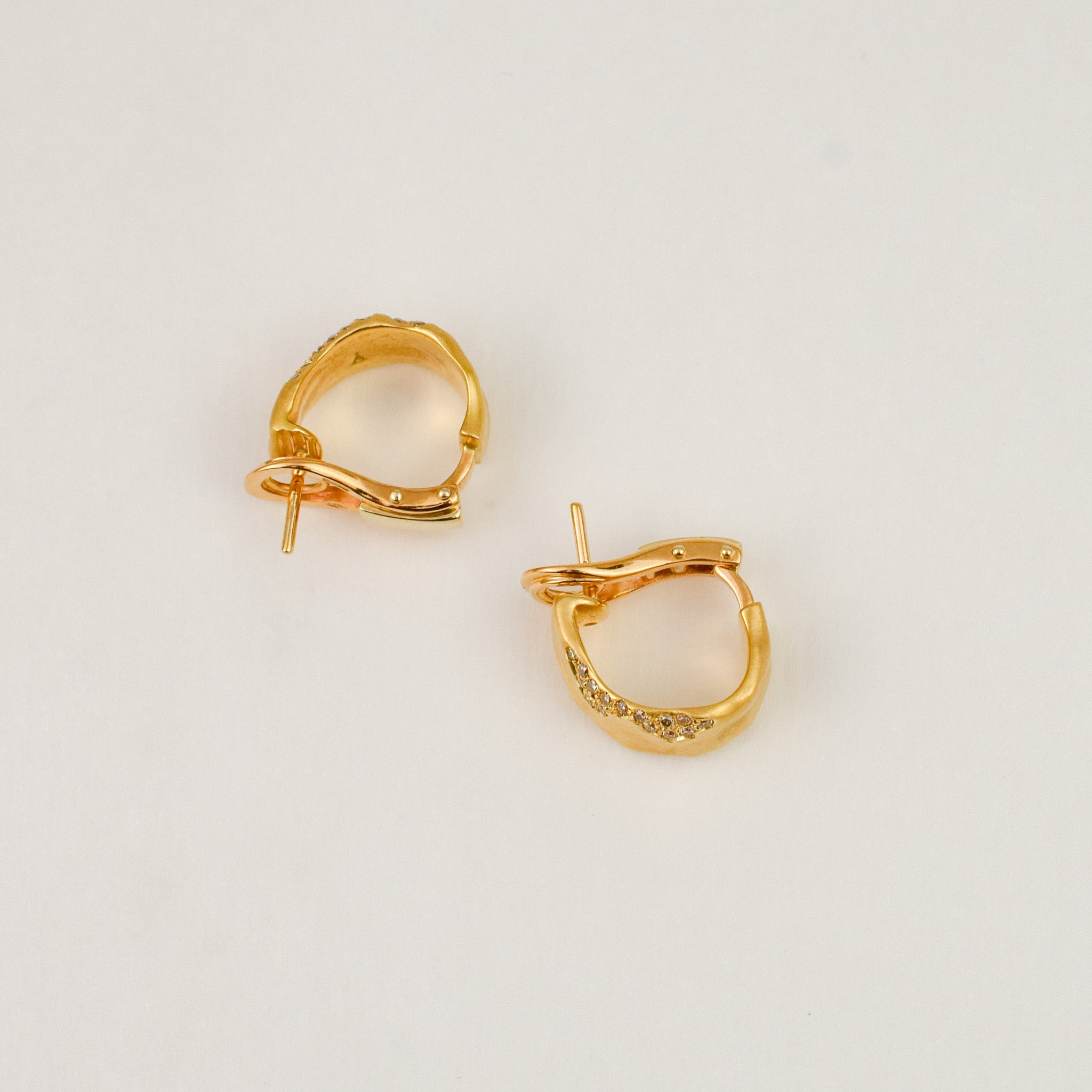 Organic Pavé Diamond Hoops