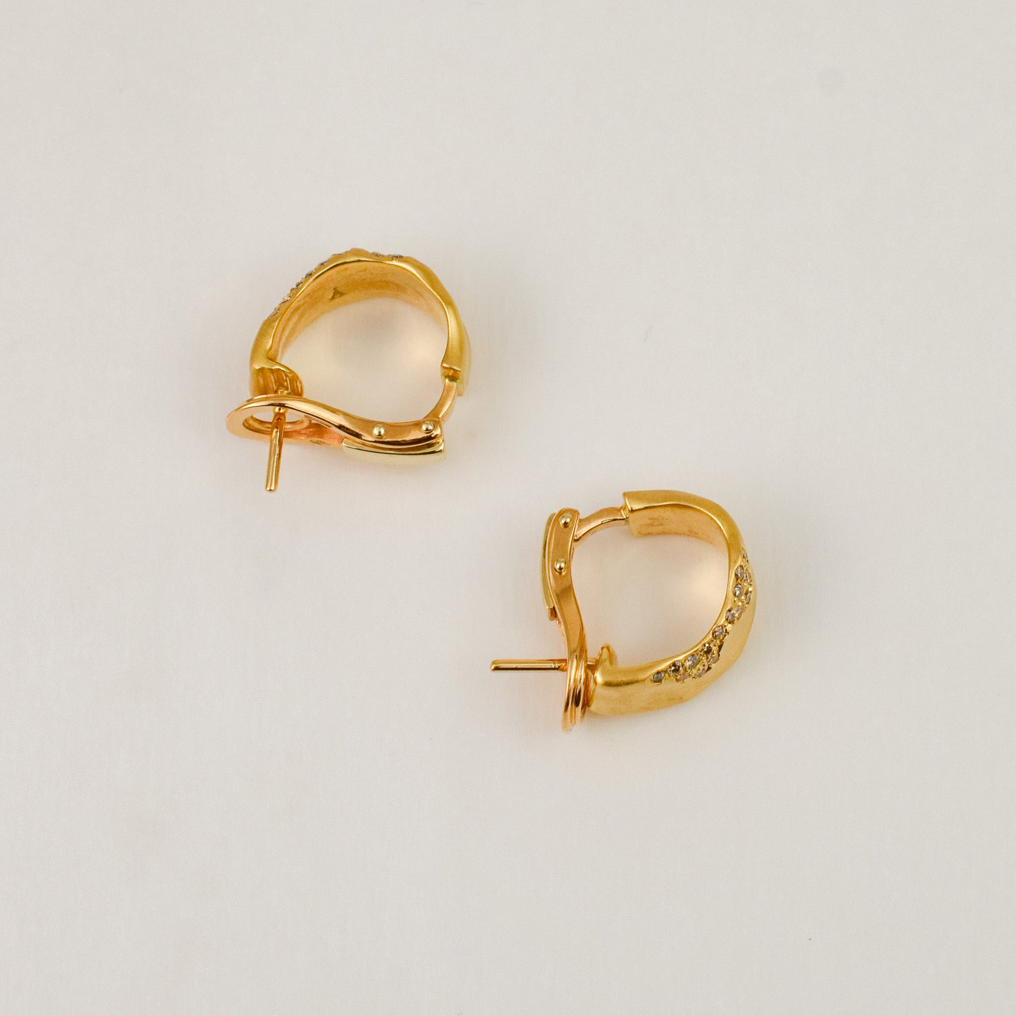 Organic Pavé Diamond Hoops