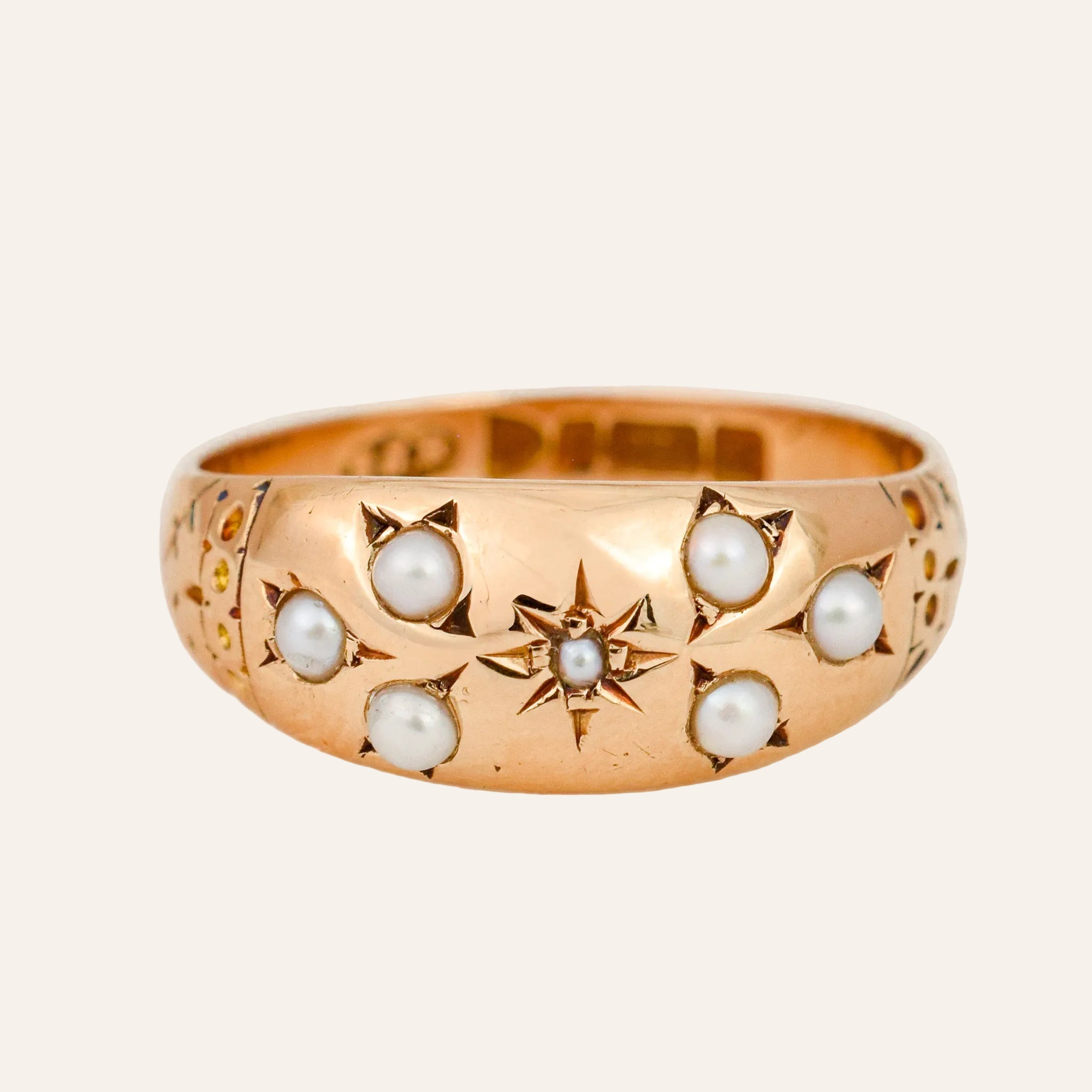 Antique Floral Seed Pearl Ring