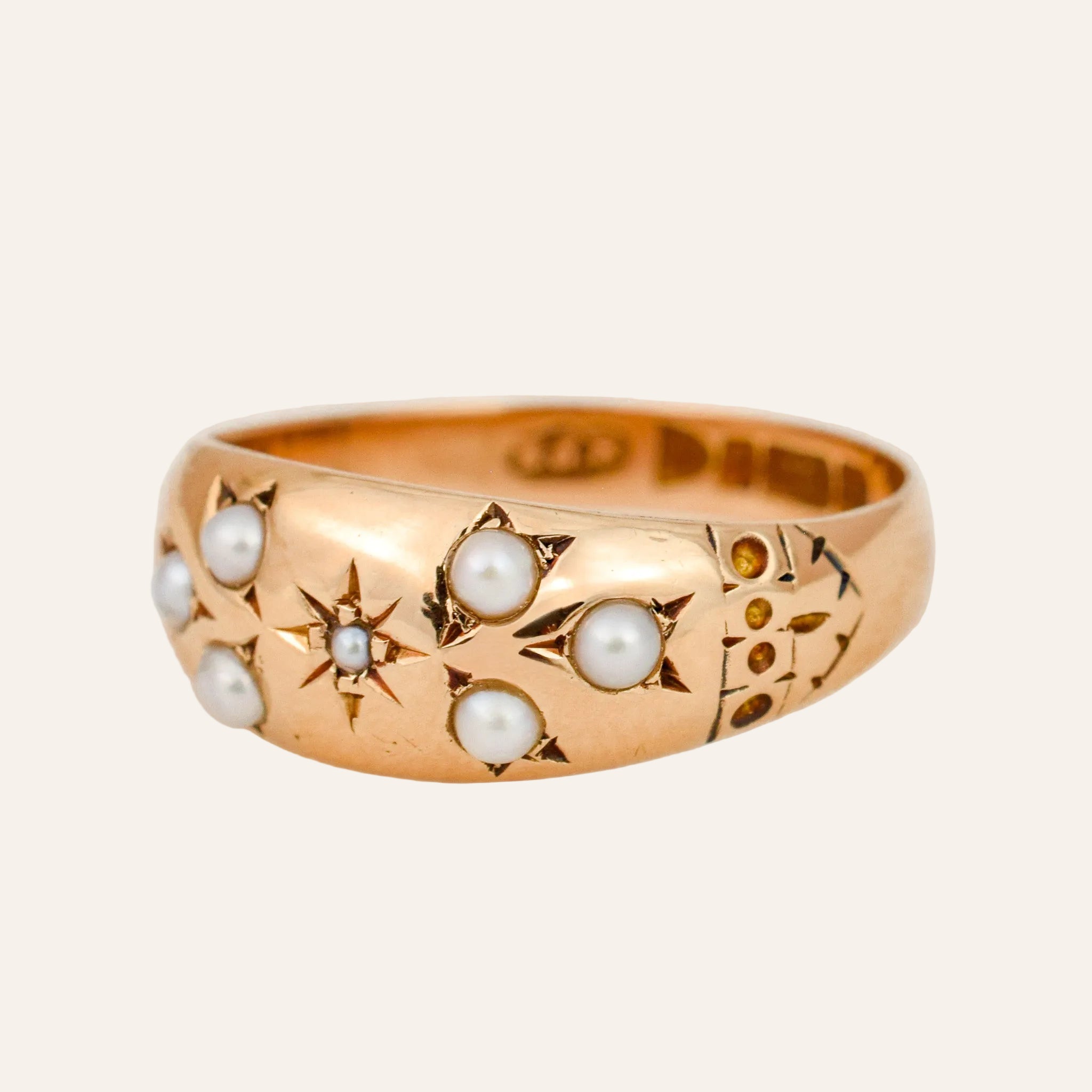 Antique Floral Seed Pearl Ring