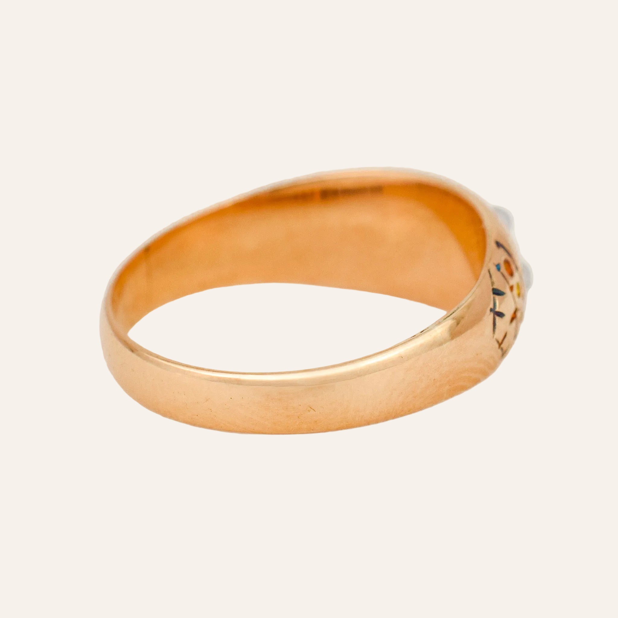 Antique Floral Seed Pearl Ring