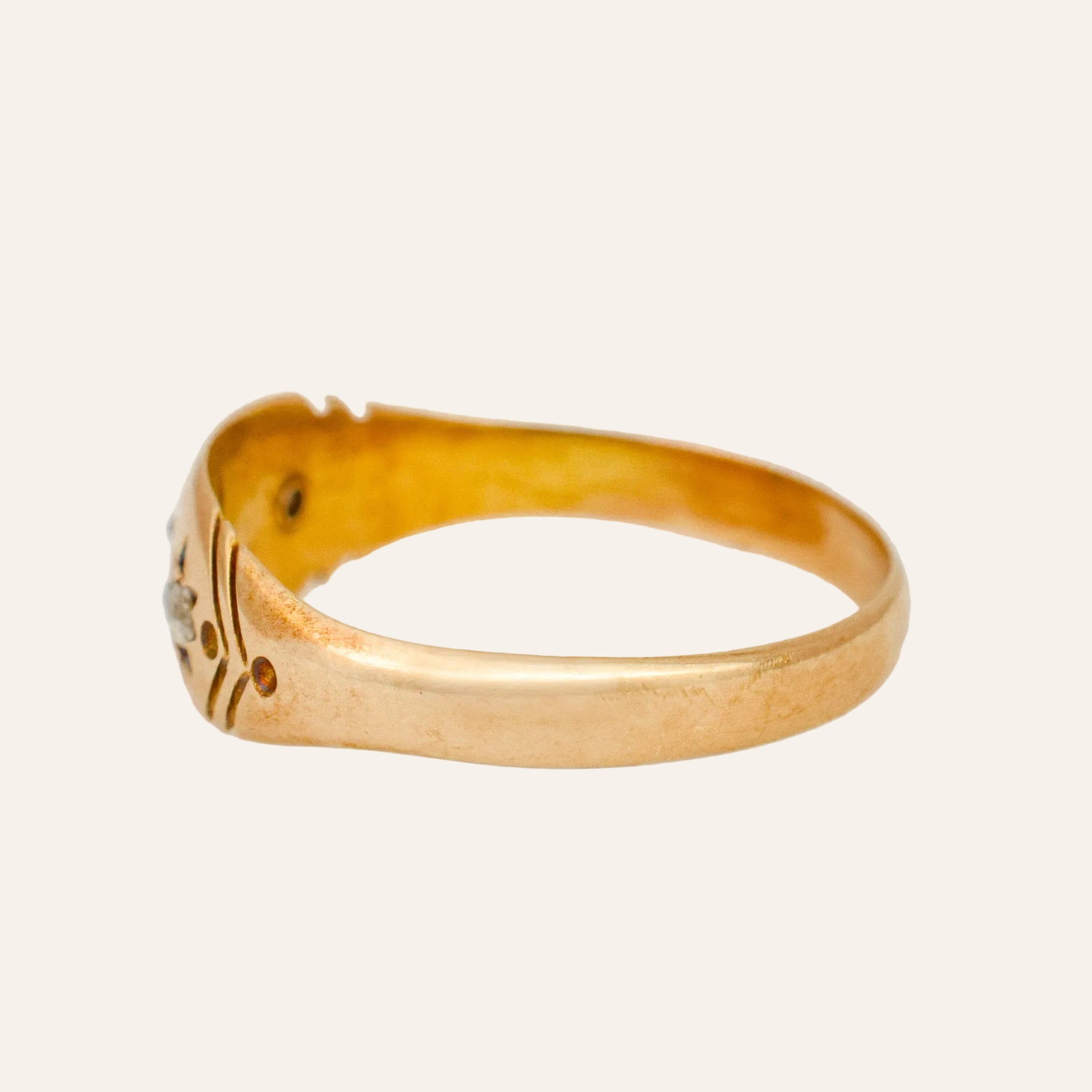 Antique Rose Cut Diamond Trilogy Ring