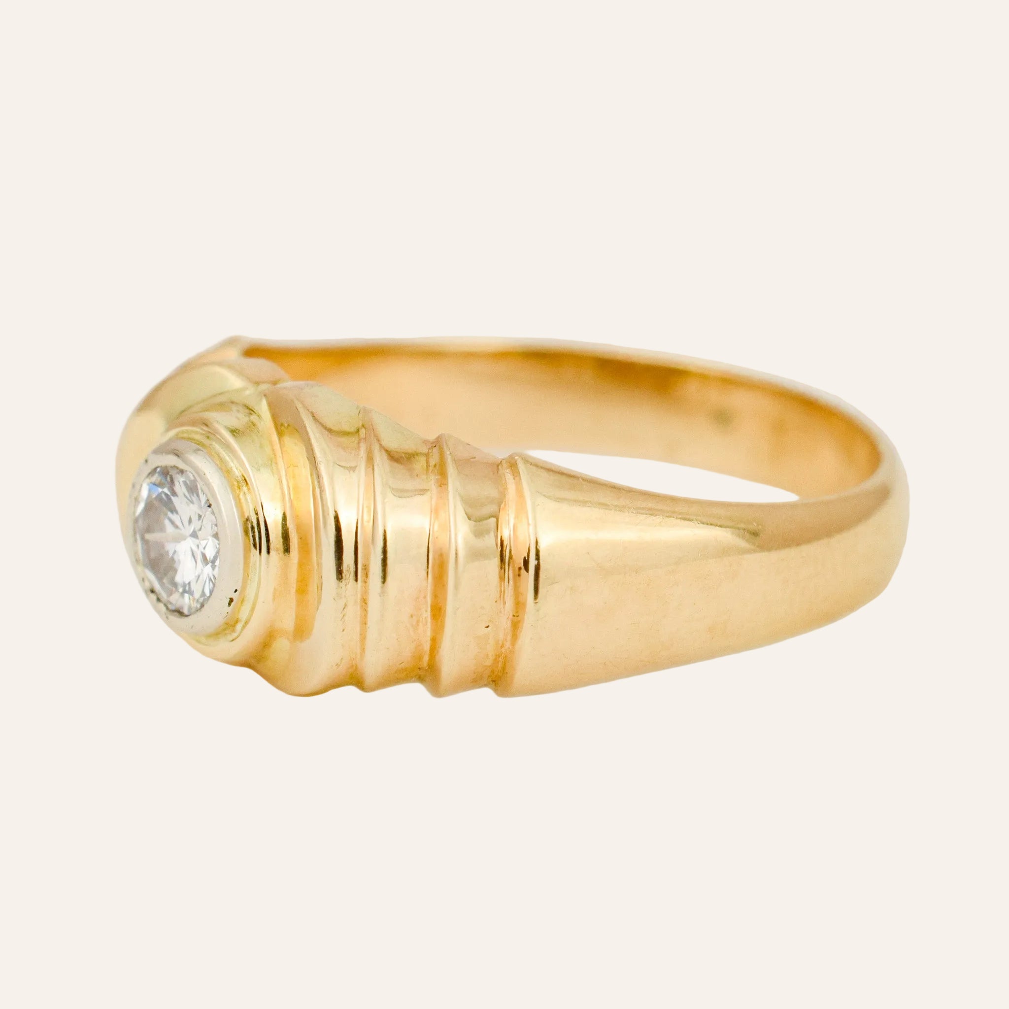 Staircase Bezel Set Diamond Ring