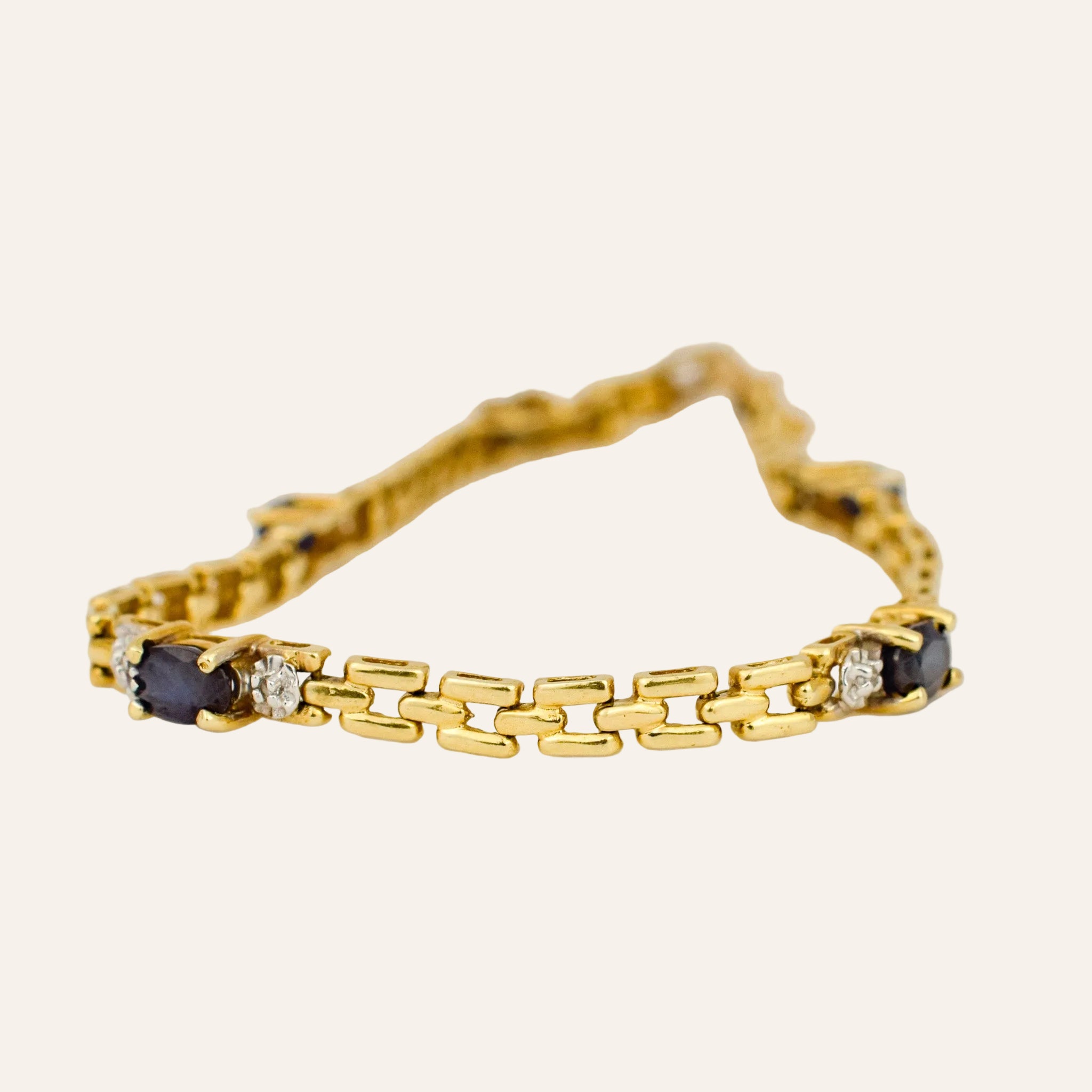 7" Sapphire and Diamond Gatelink Bracelet