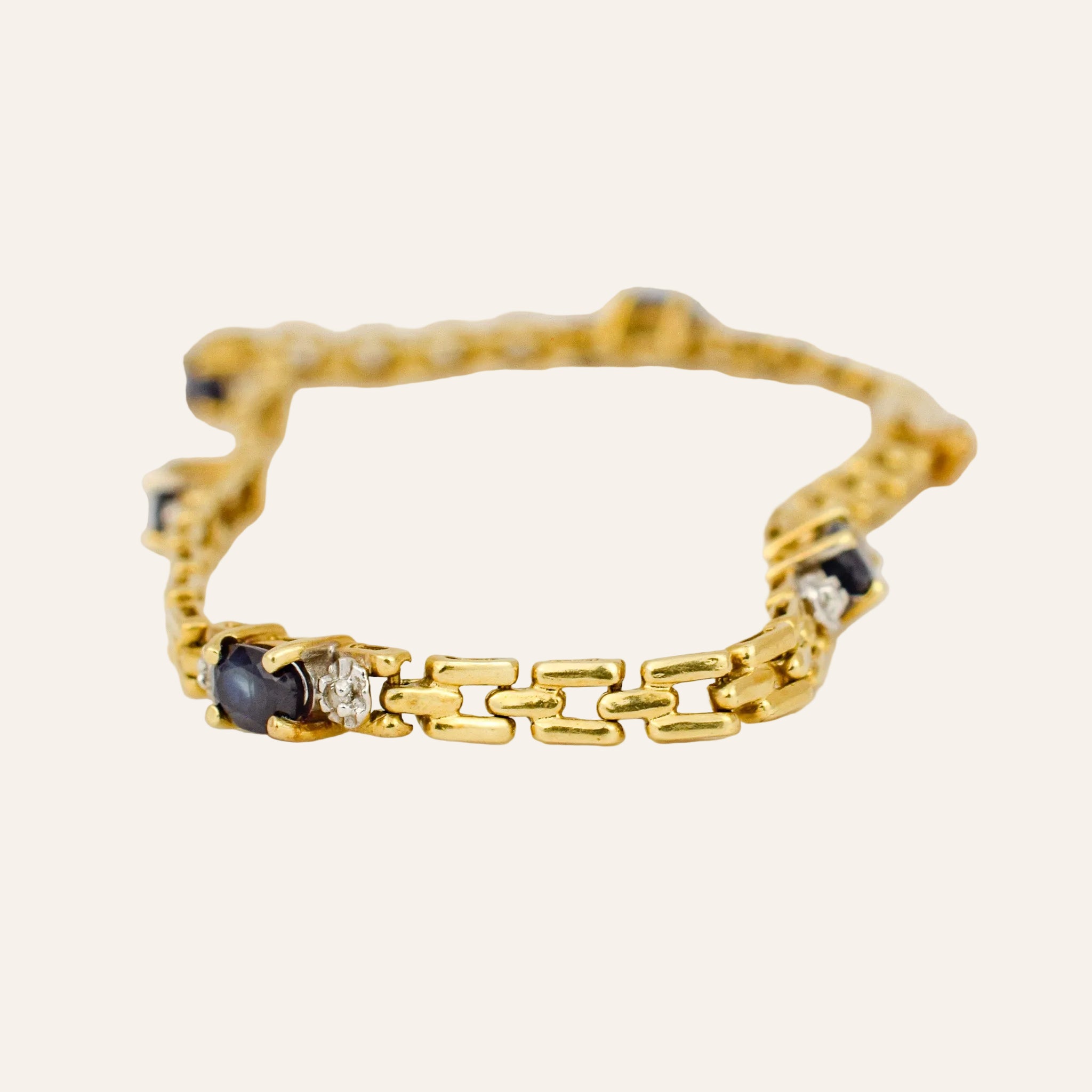 7" Sapphire and Diamond Gatelink Bracelet