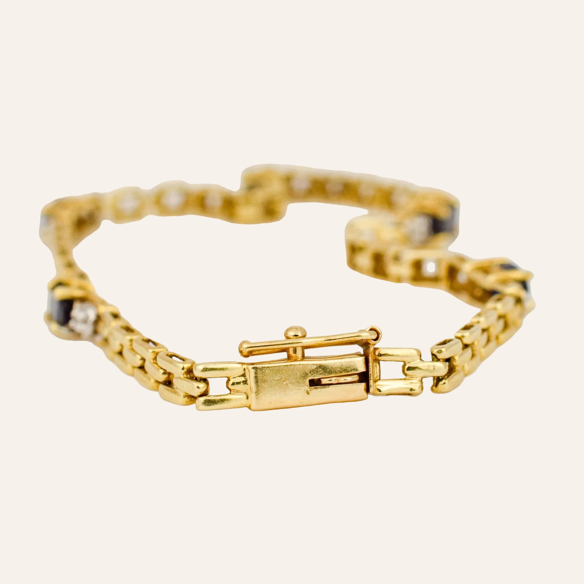 7" Sapphire and Diamond Gatelink Bracelet
