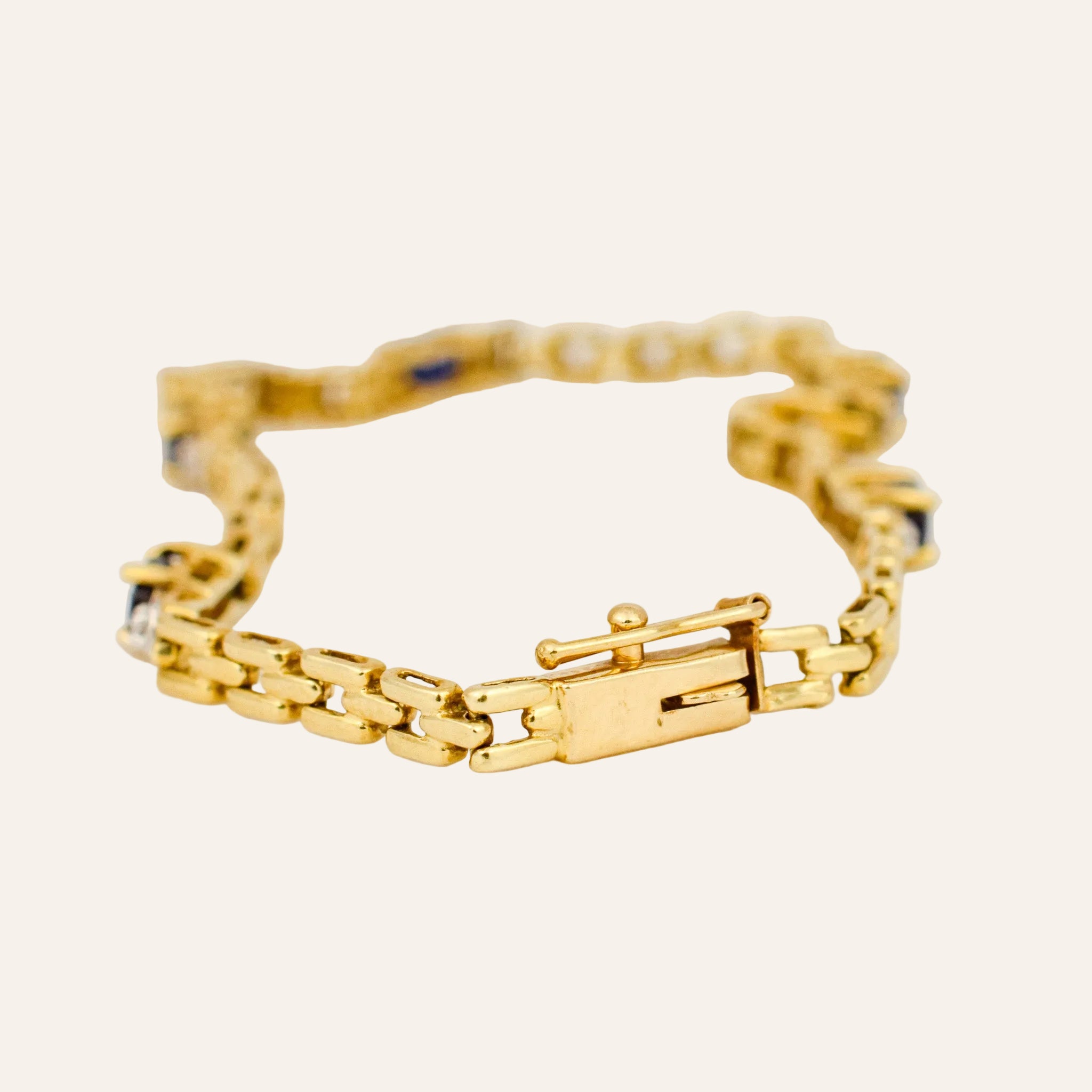 7" Sapphire and Diamond Gatelink Bracelet
