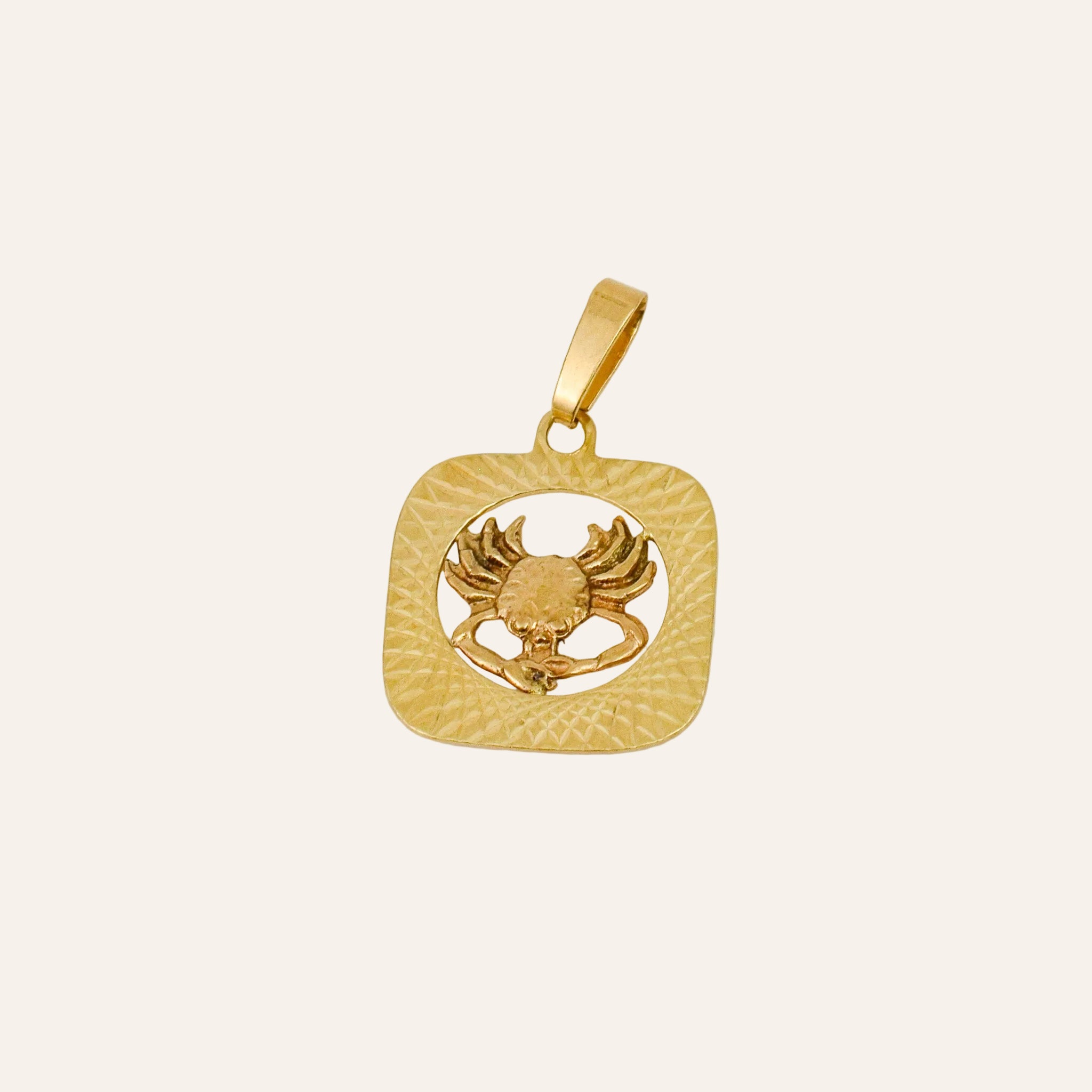 Square Cancer Zodiac Charm