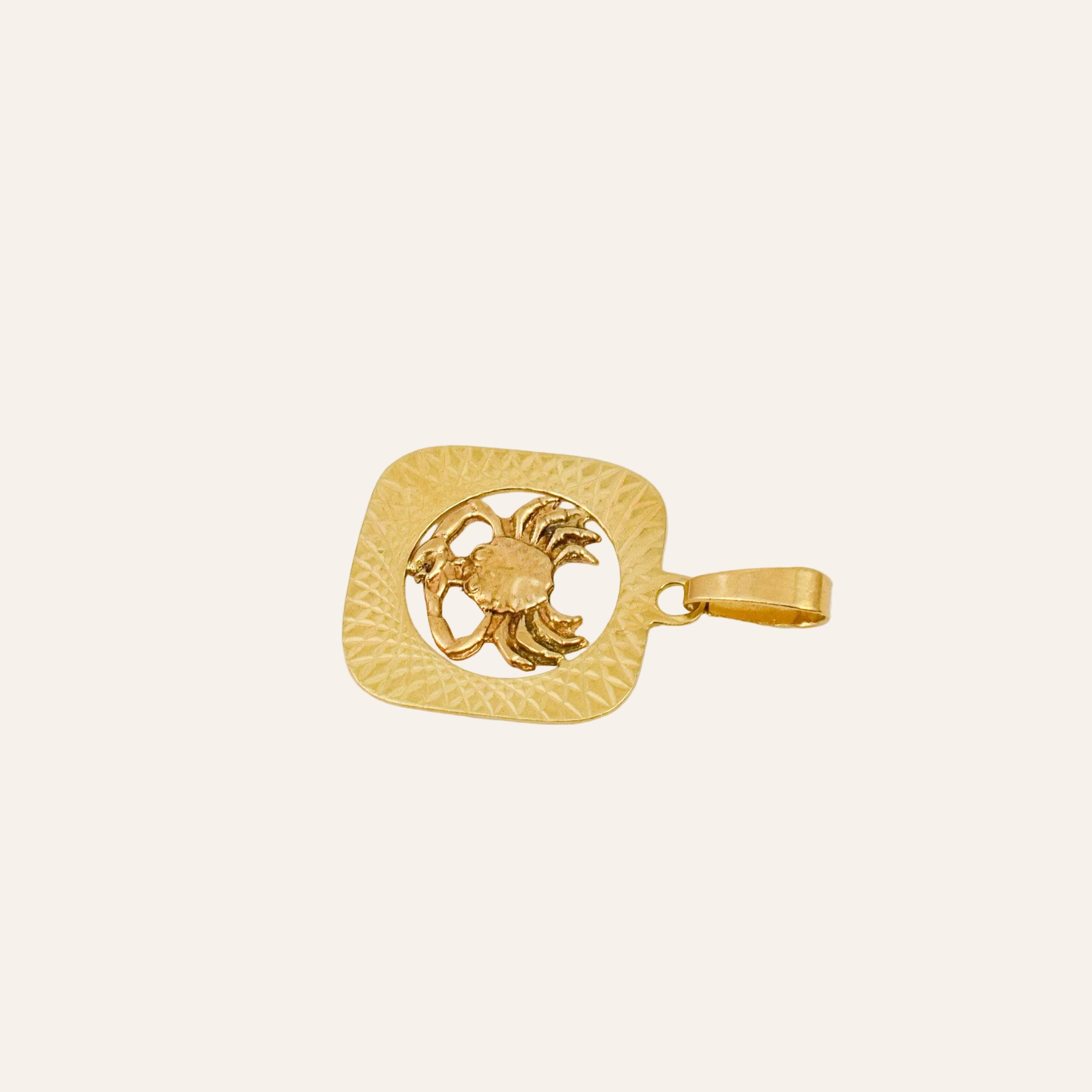 Square Cancer Zodiac Charm