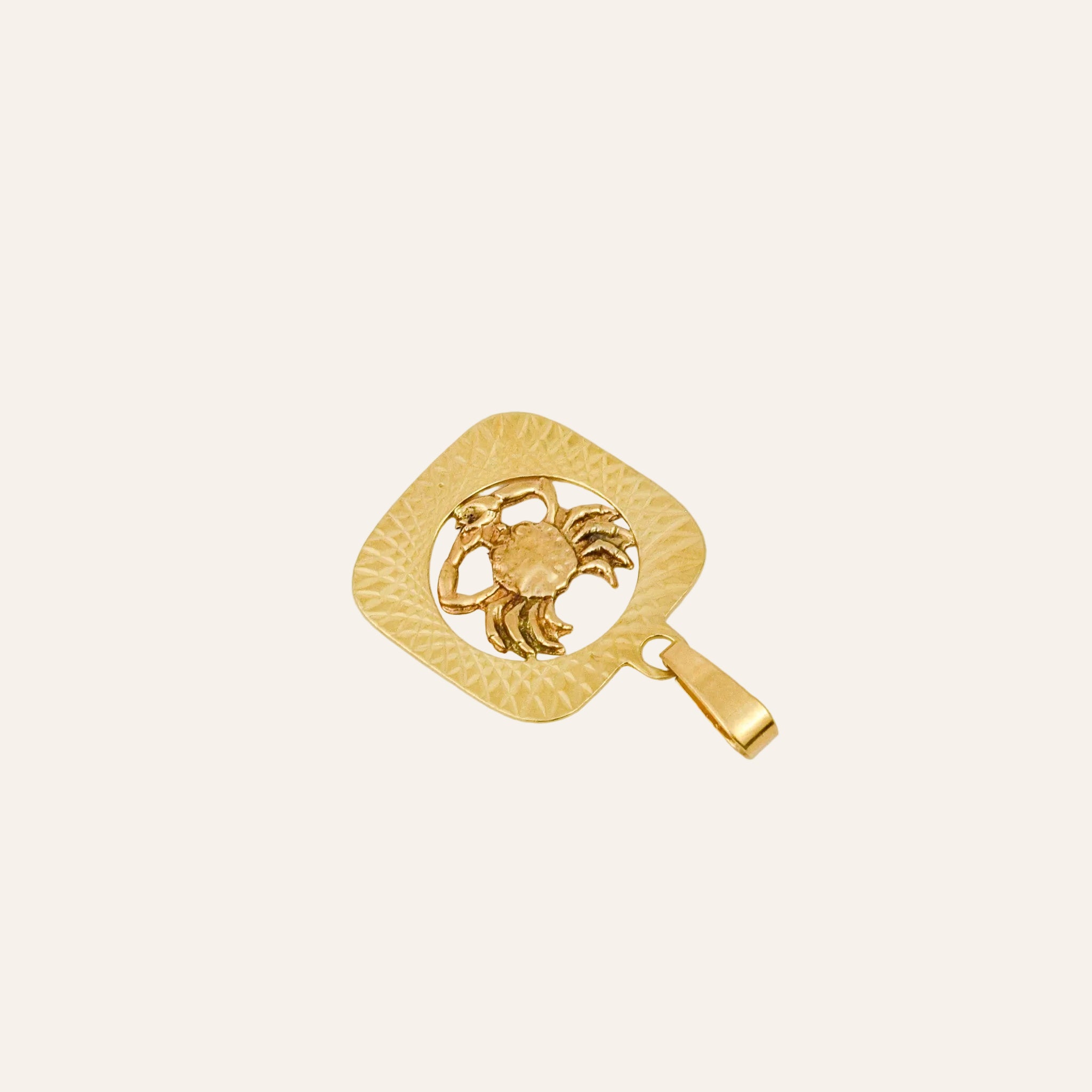 Square Cancer Zodiac Charm