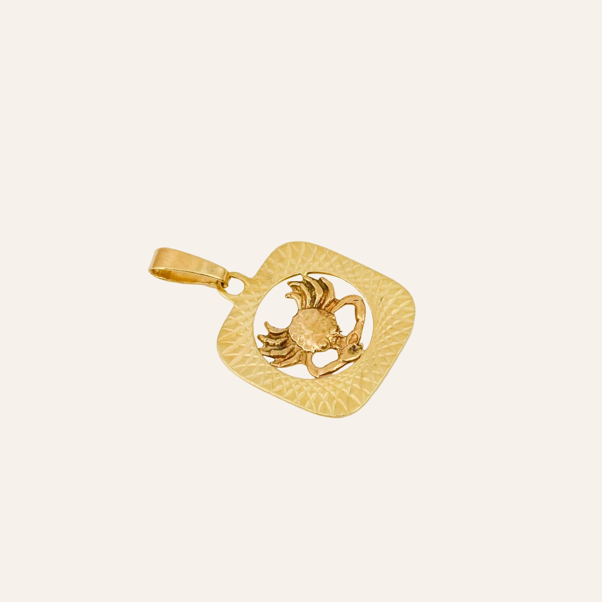 Square Cancer Zodiac Charm