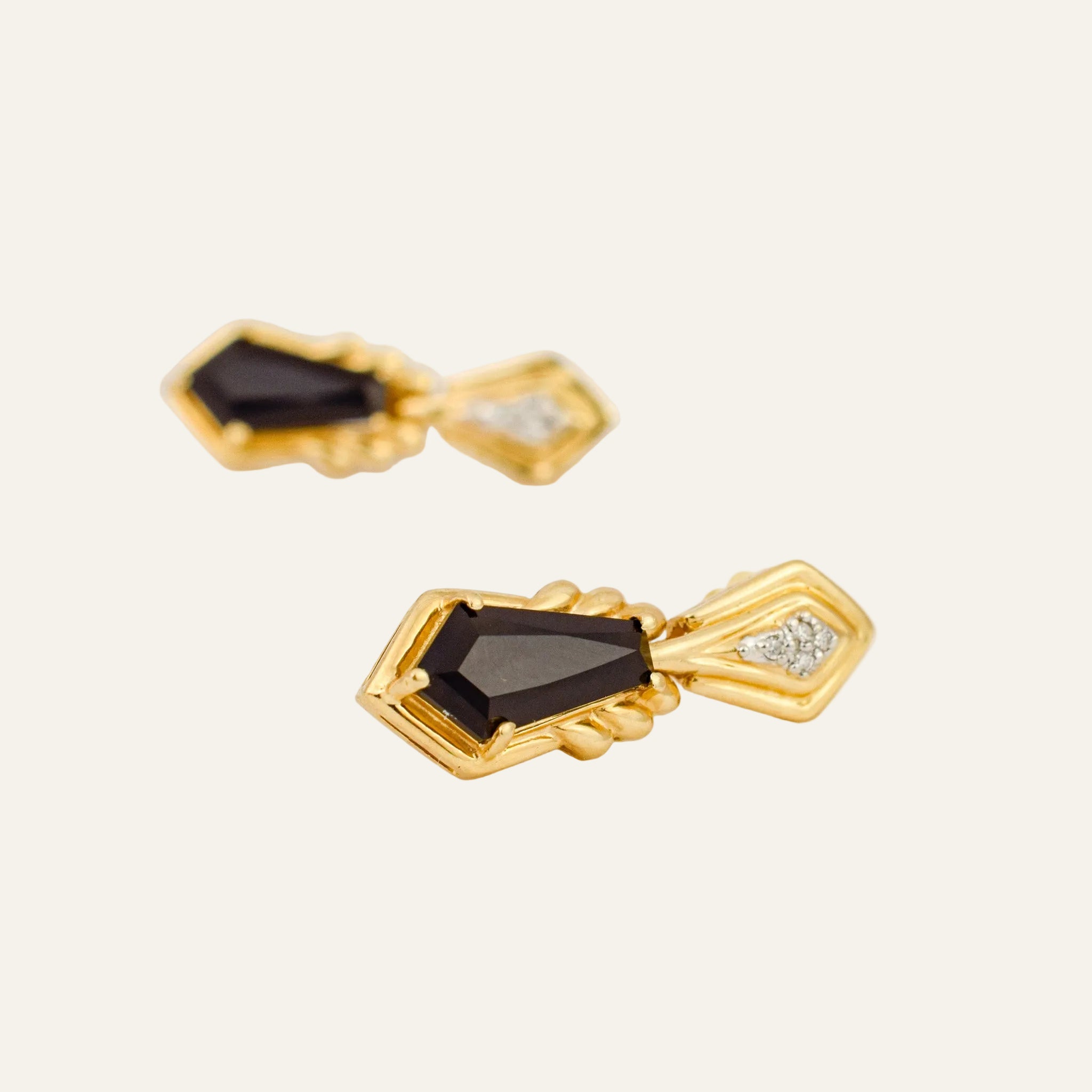 Onyx & Diamond Drop Earrings