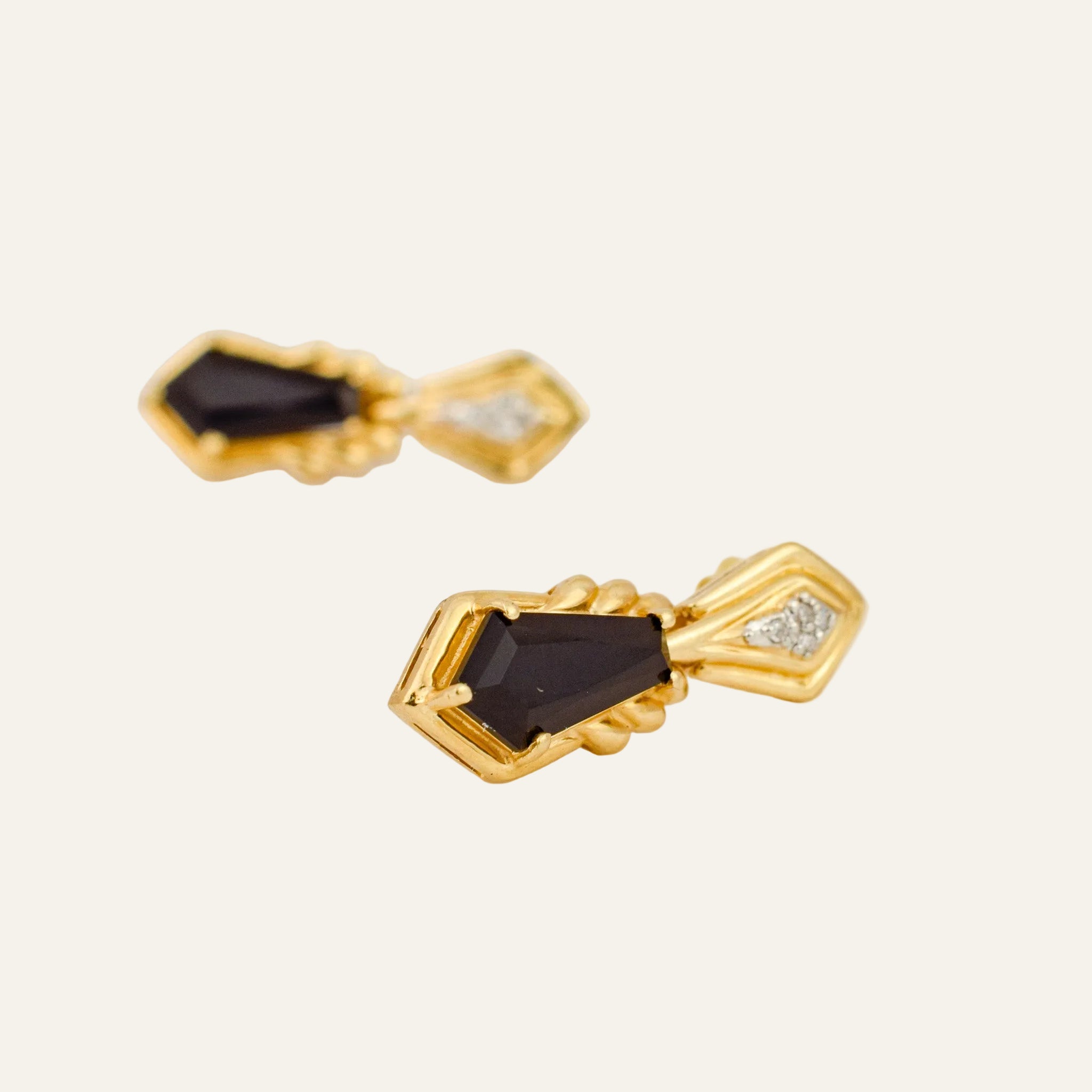 Onyx & Diamond Drop Earrings