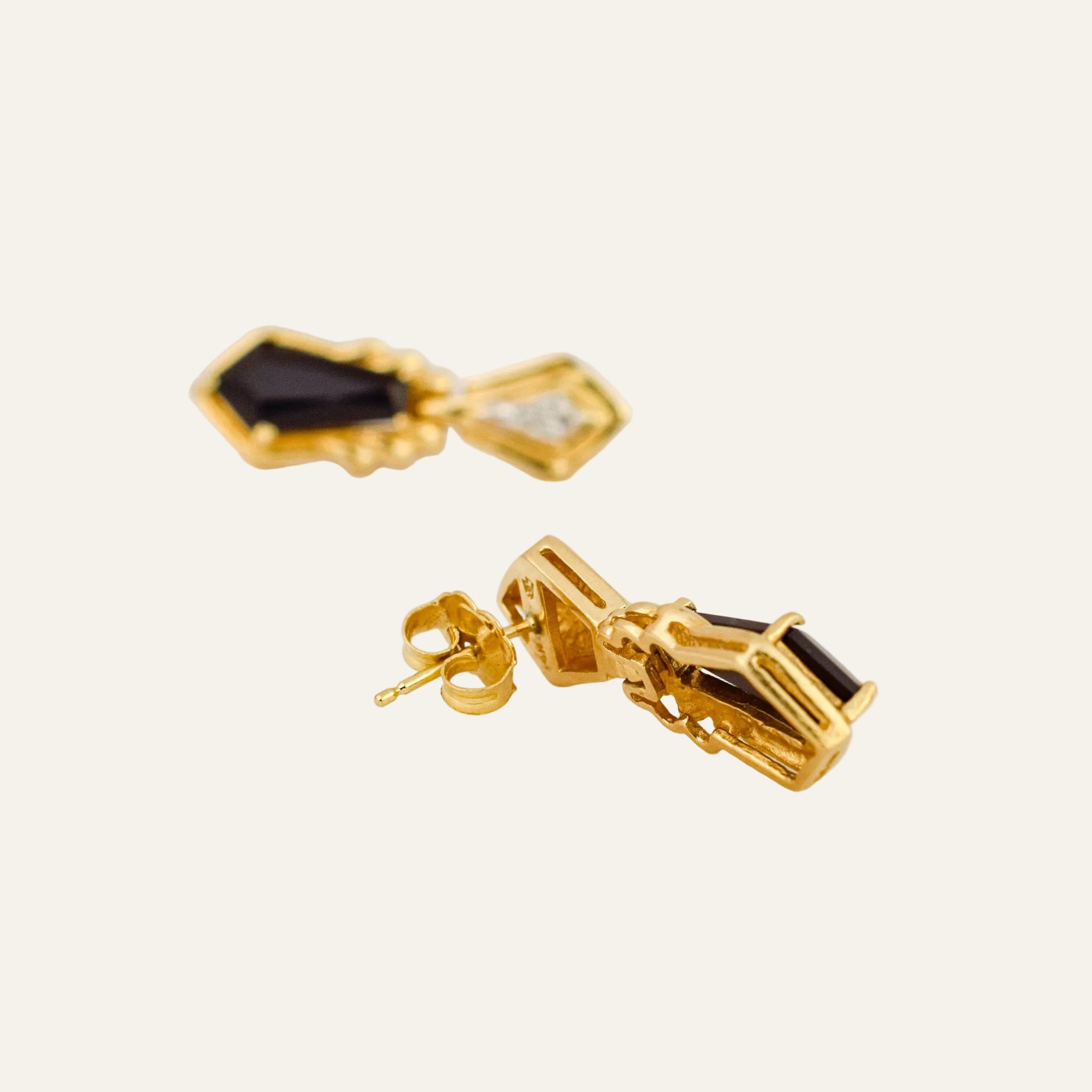 Onyx & Diamond Drop Earrings