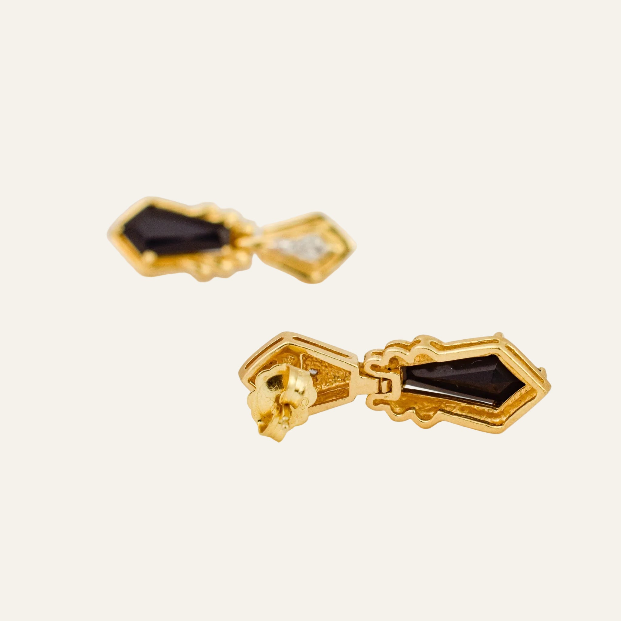 Onyx & Diamond Drop Earrings