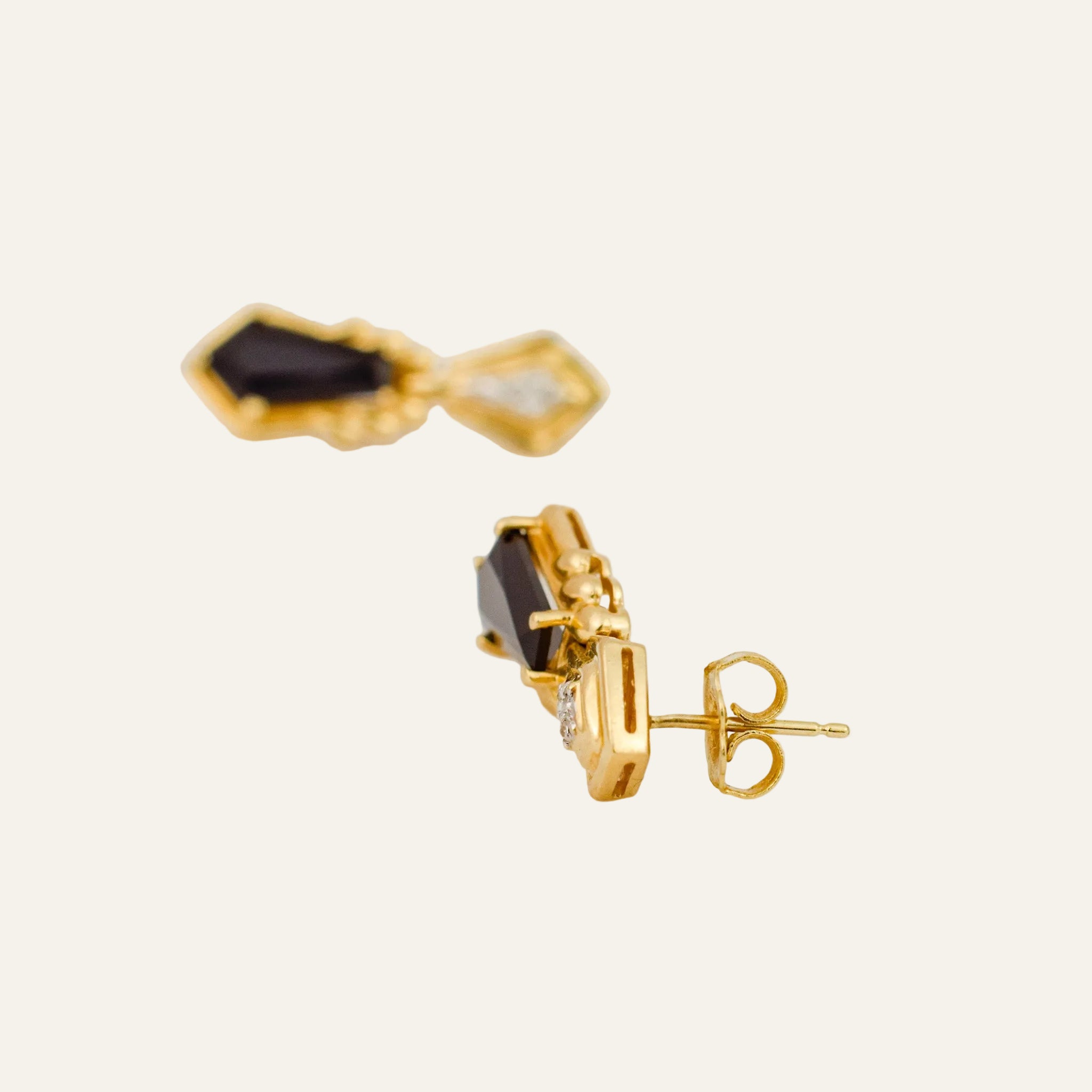 Onyx & Diamond Drop Earrings
