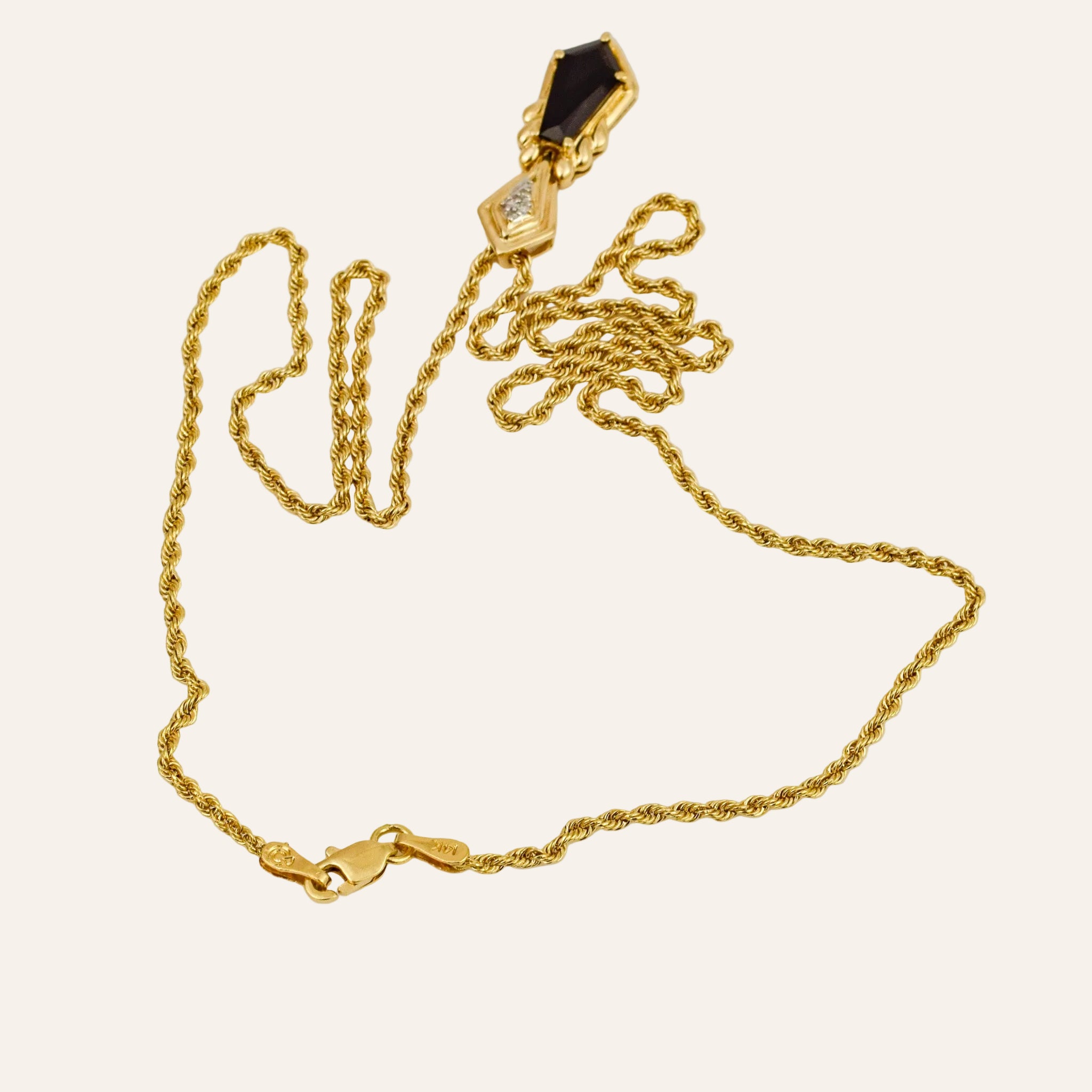 18" Onyx and Diamond Necklace