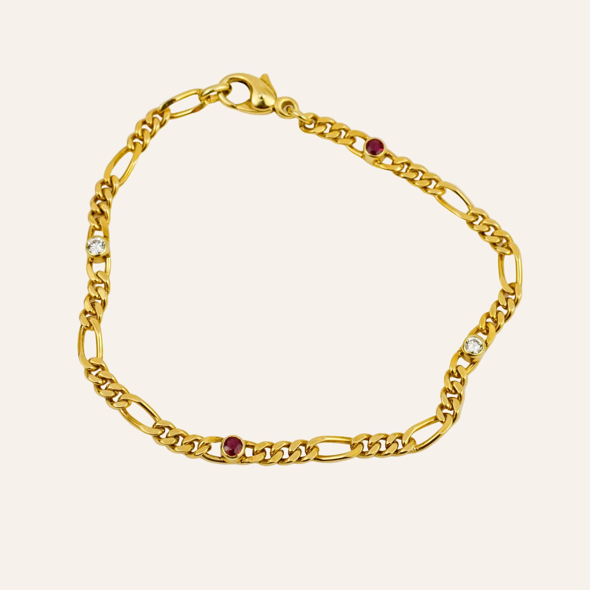 7.5" Ruby & Diamond Curb Bracelet
