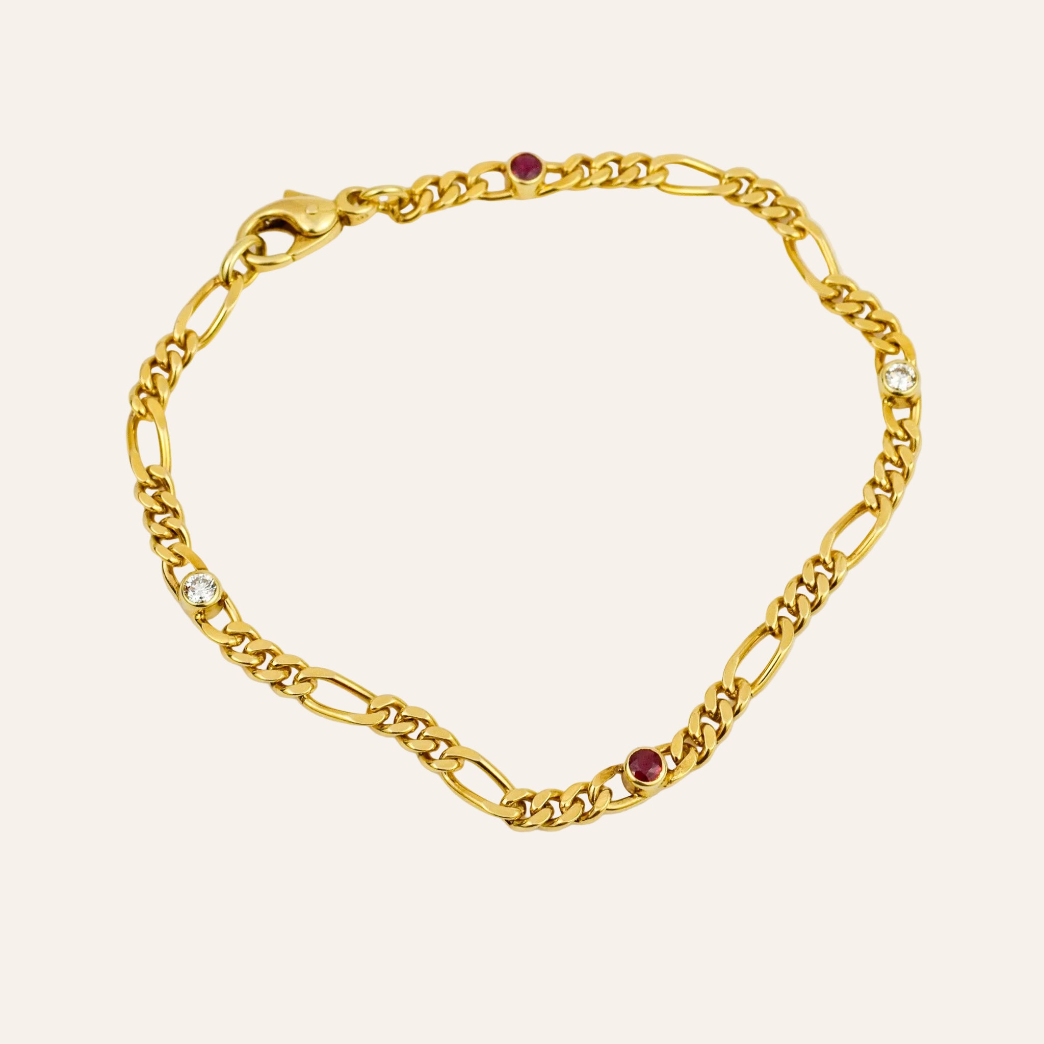 7.5" Ruby & Diamond Curb Bracelet