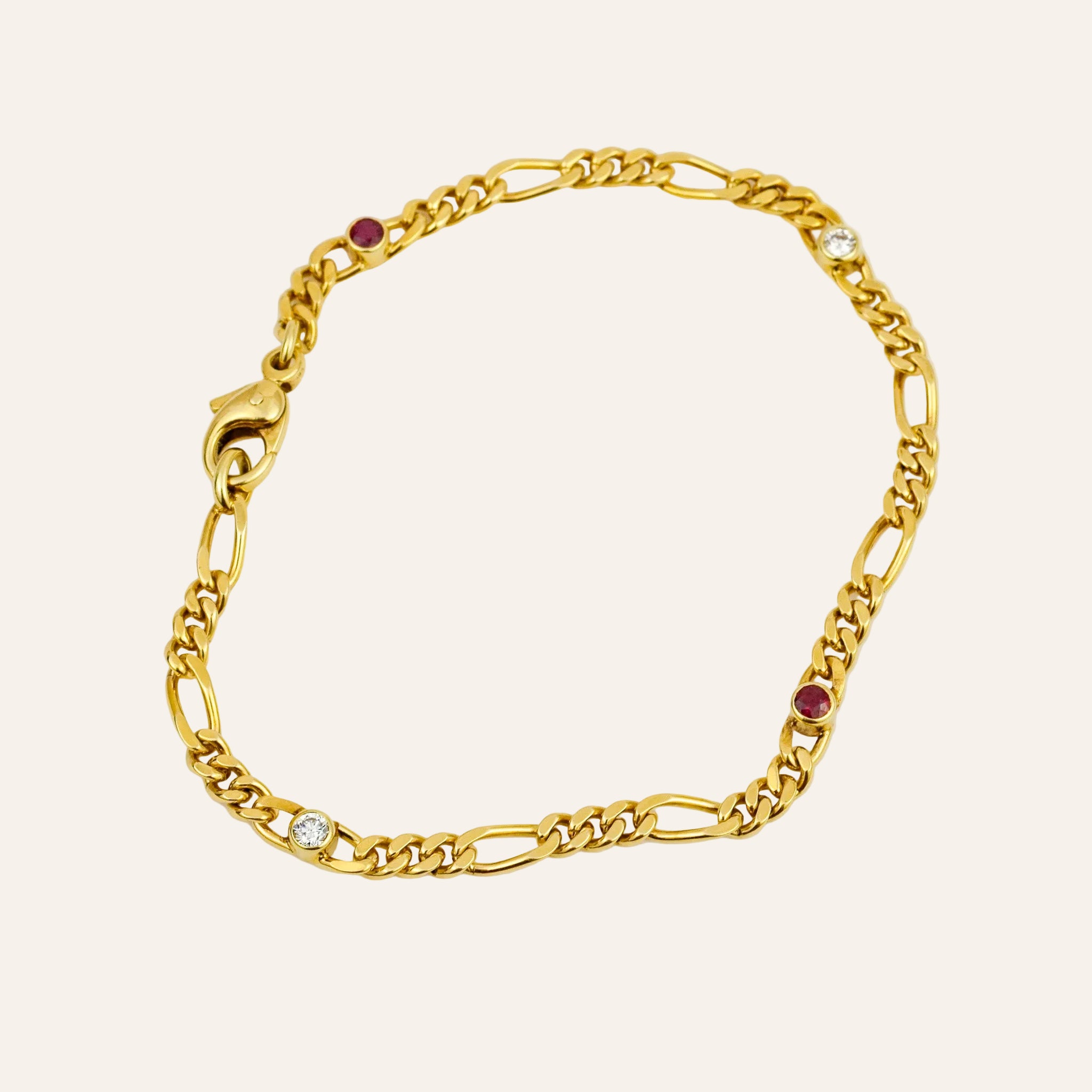 7.5" Ruby & Diamond Curb Bracelet