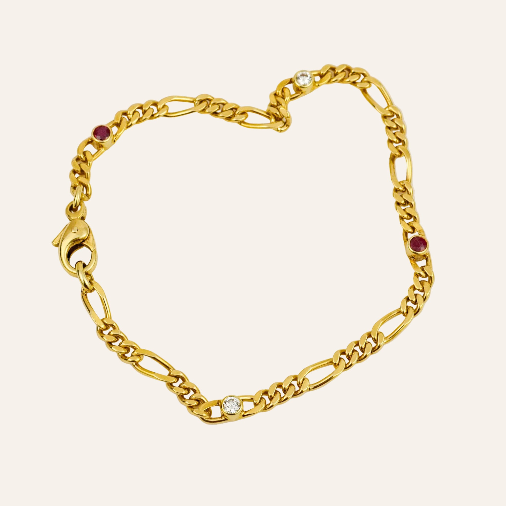 7.5" Ruby & Diamond Curb Bracelet