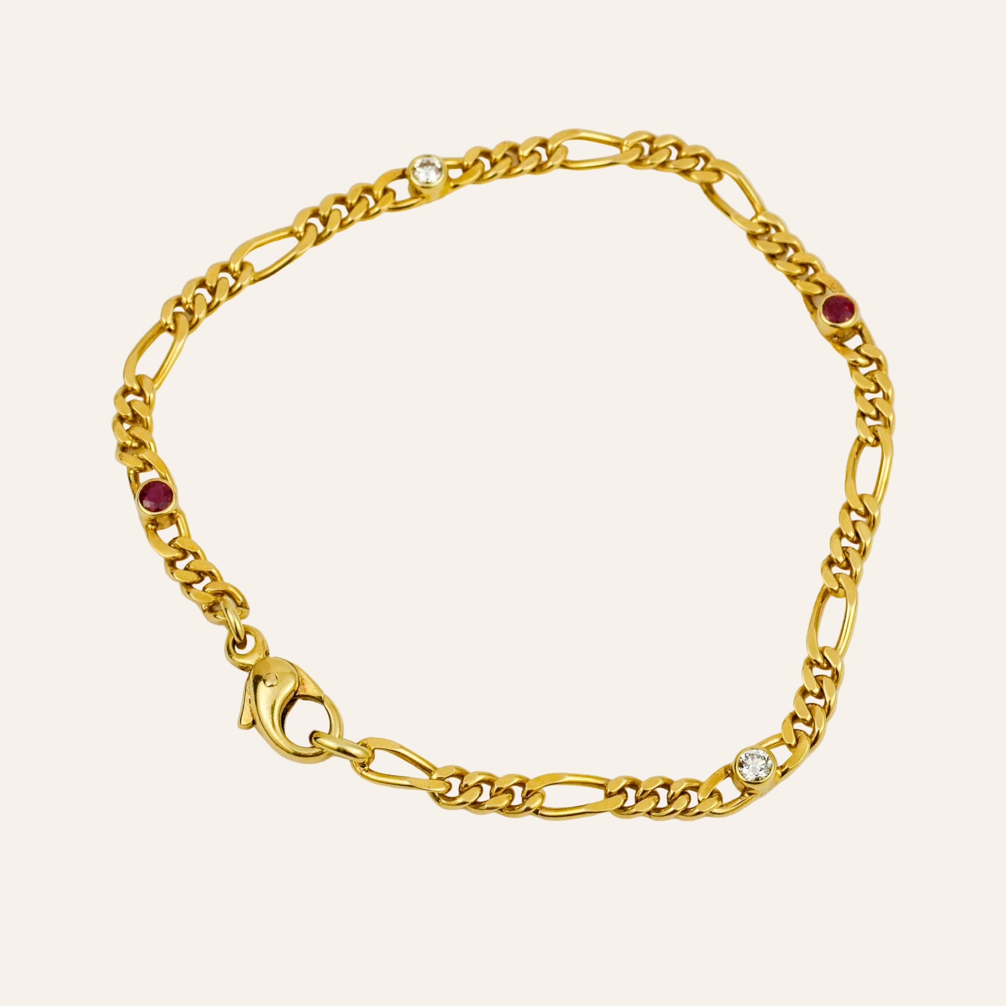 7.5" Ruby & Diamond Curb Bracelet