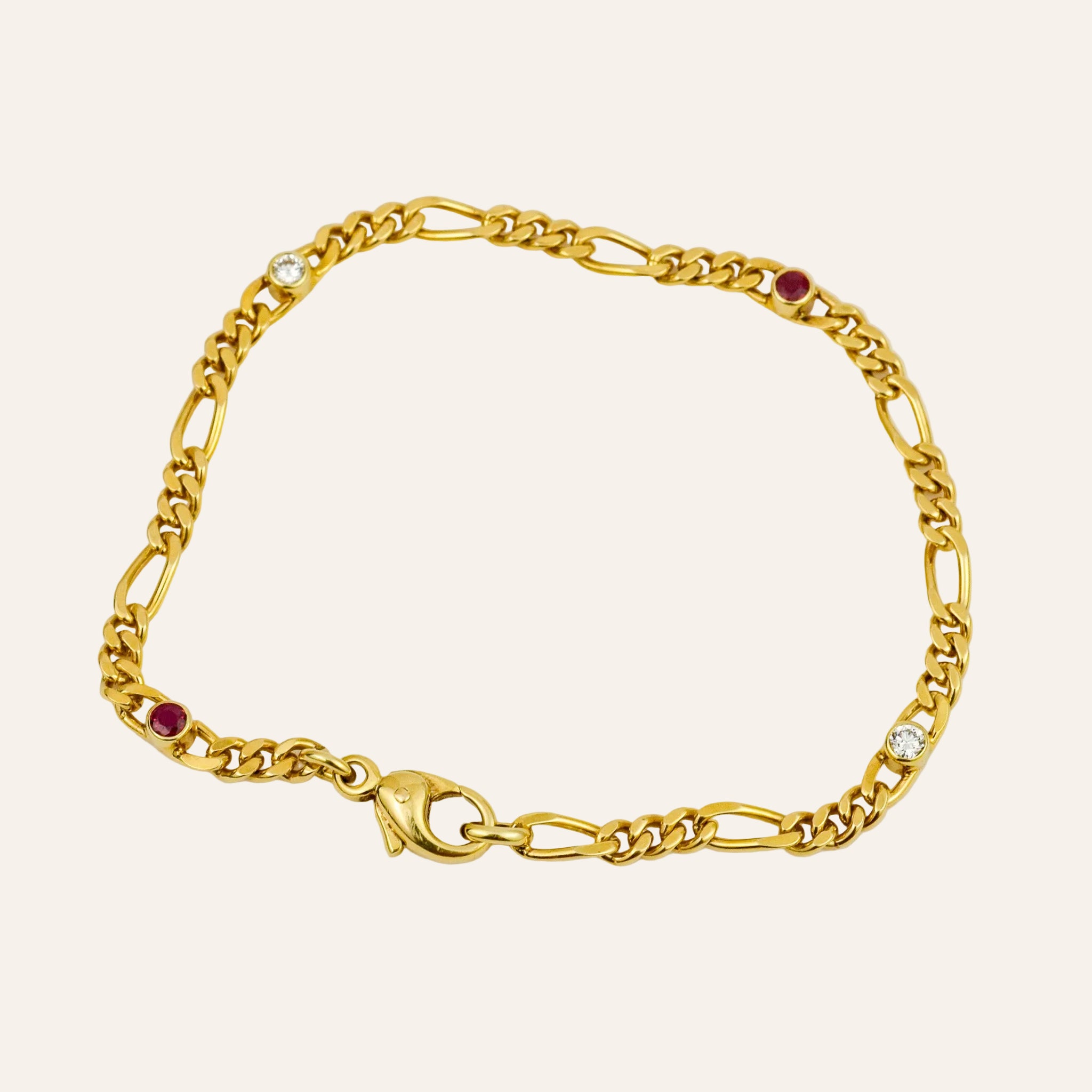 7.5" Ruby & Diamond Curb Bracelet