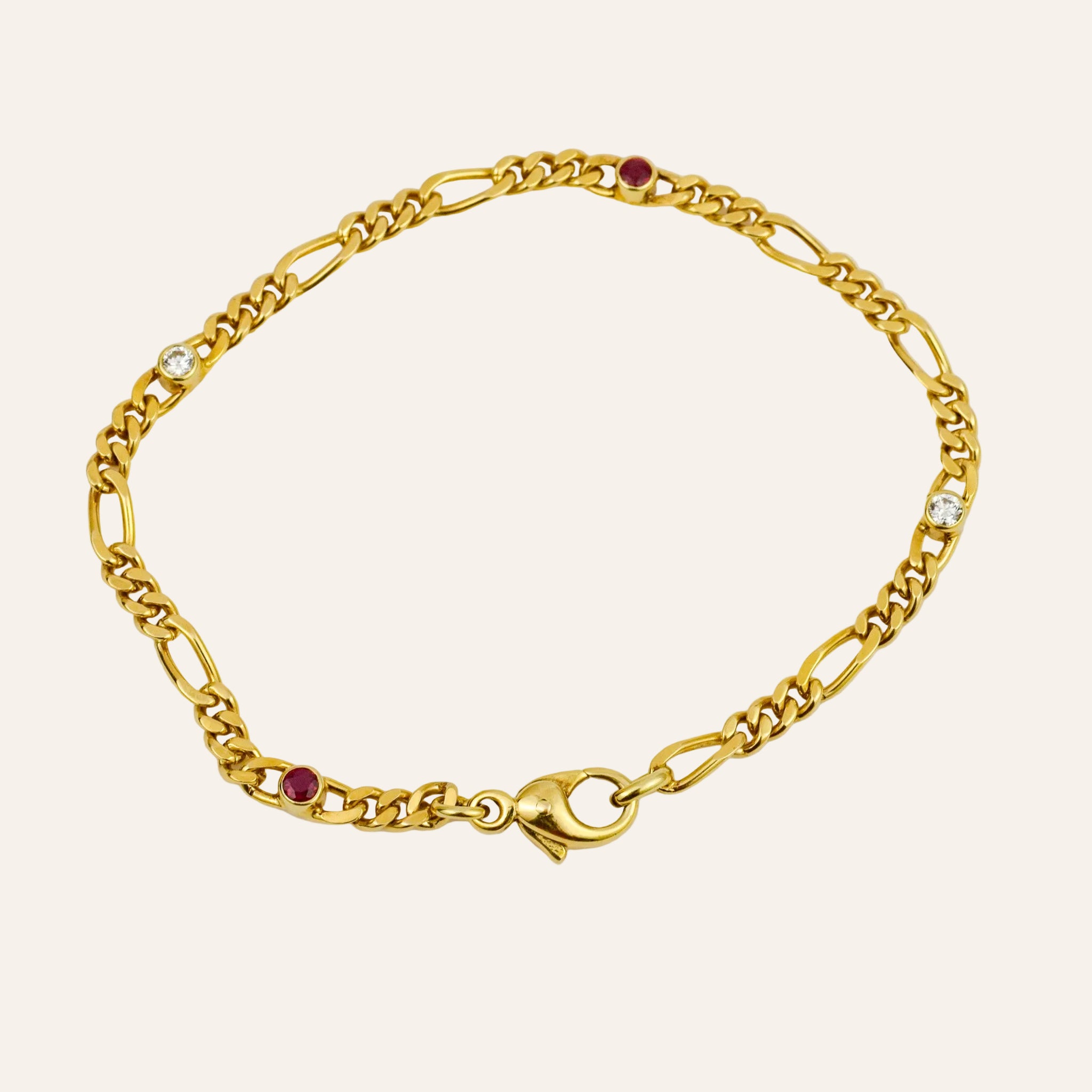 7.5" Ruby & Diamond Curb Bracelet