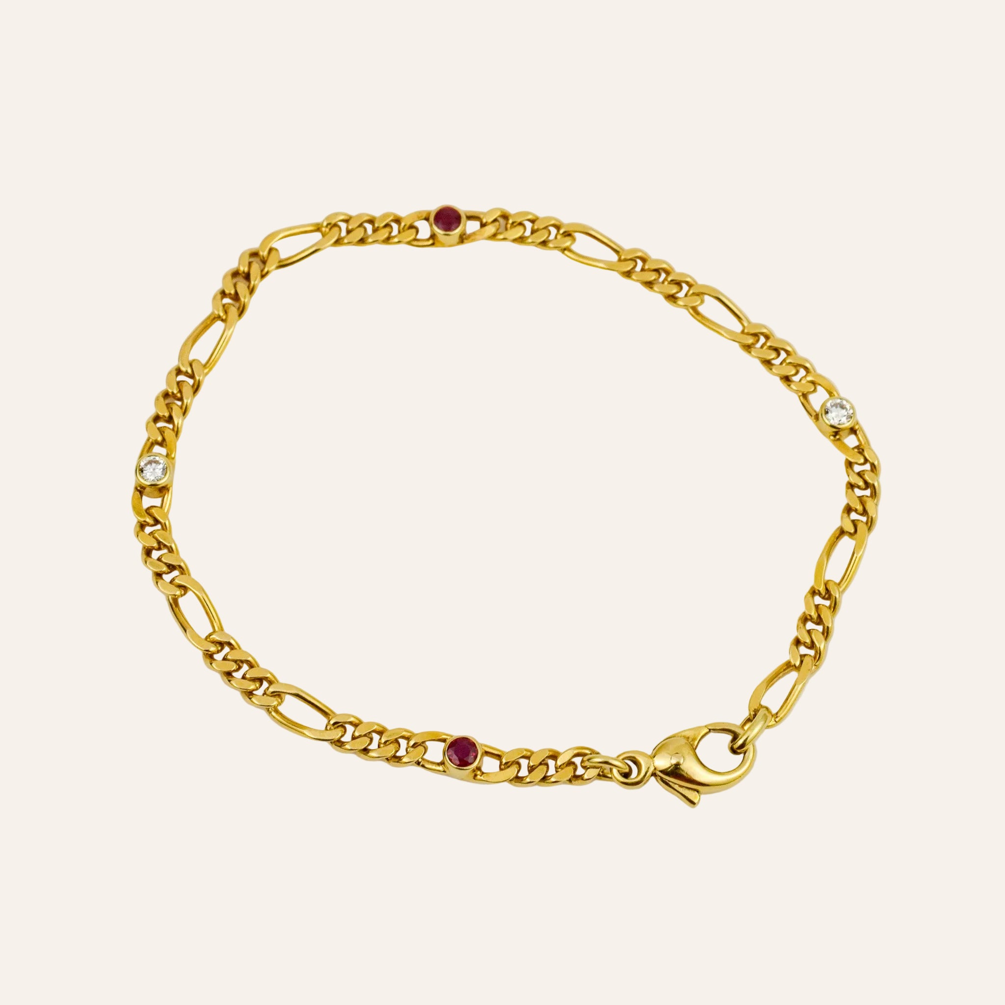 7.5" Ruby & Diamond Curb Bracelet