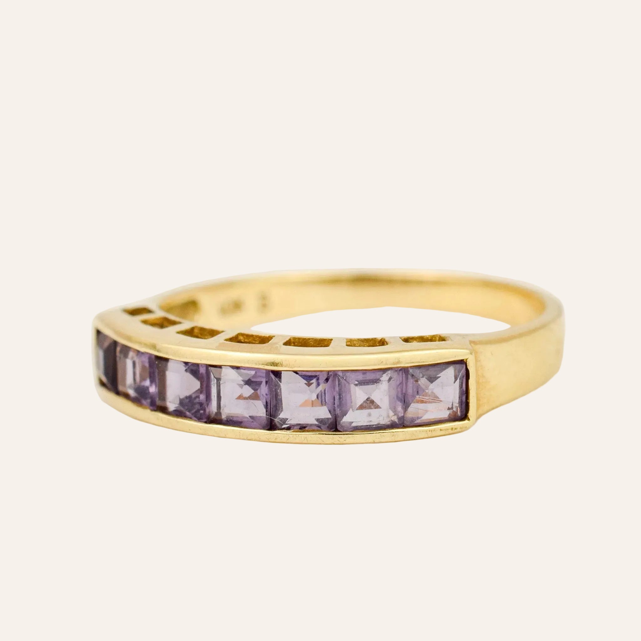 Channel Set Amethyst Ring
